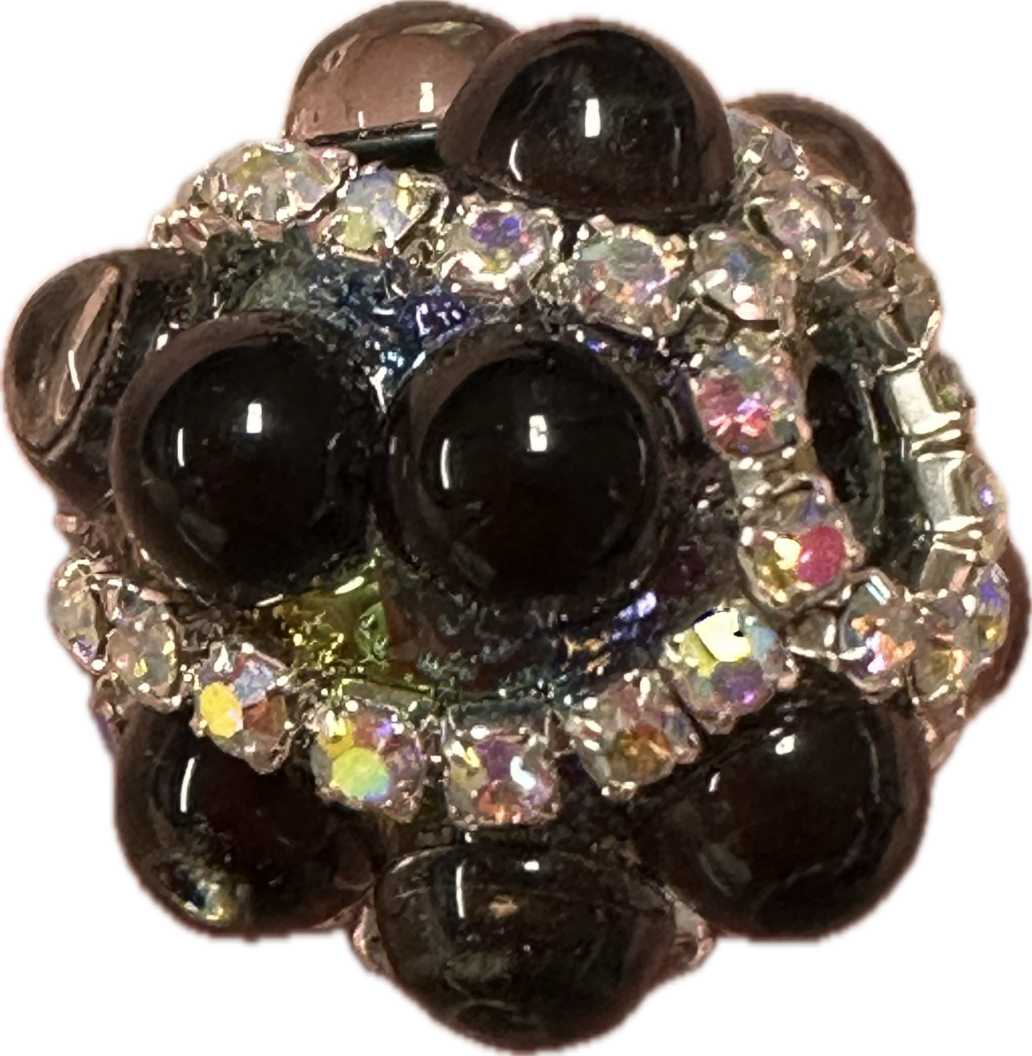 Handmade Rhinestone Accent Bead – Various Colors / elegant handcrafted beads/ pen bead/ bag charm bead