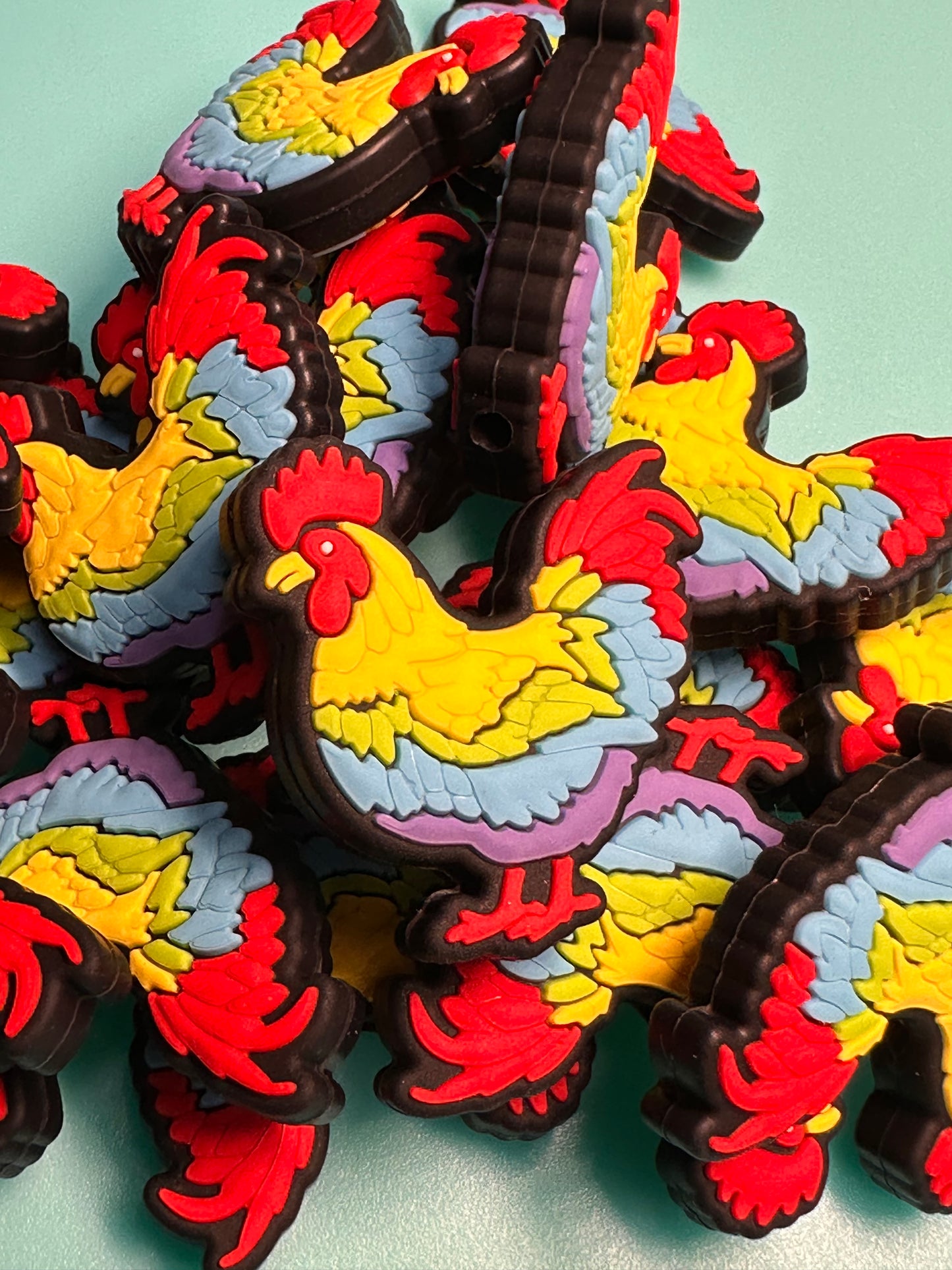 Rooster chicken Focal Bead / design #2