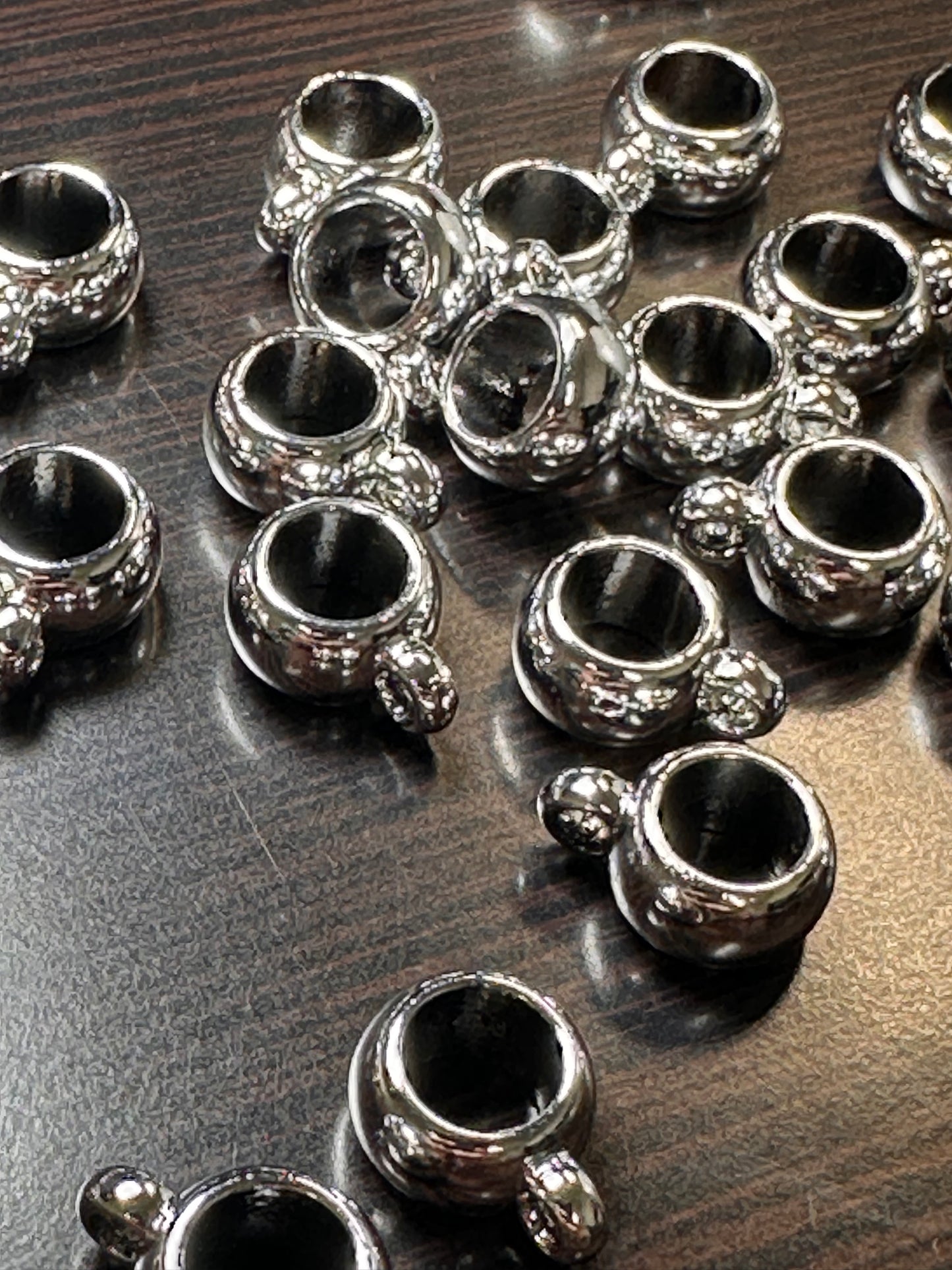 Silver tone Bail Beads/ jewelry Bead/ beadable pen beads/ keychain bead/bead/12mm/used for dangle charms