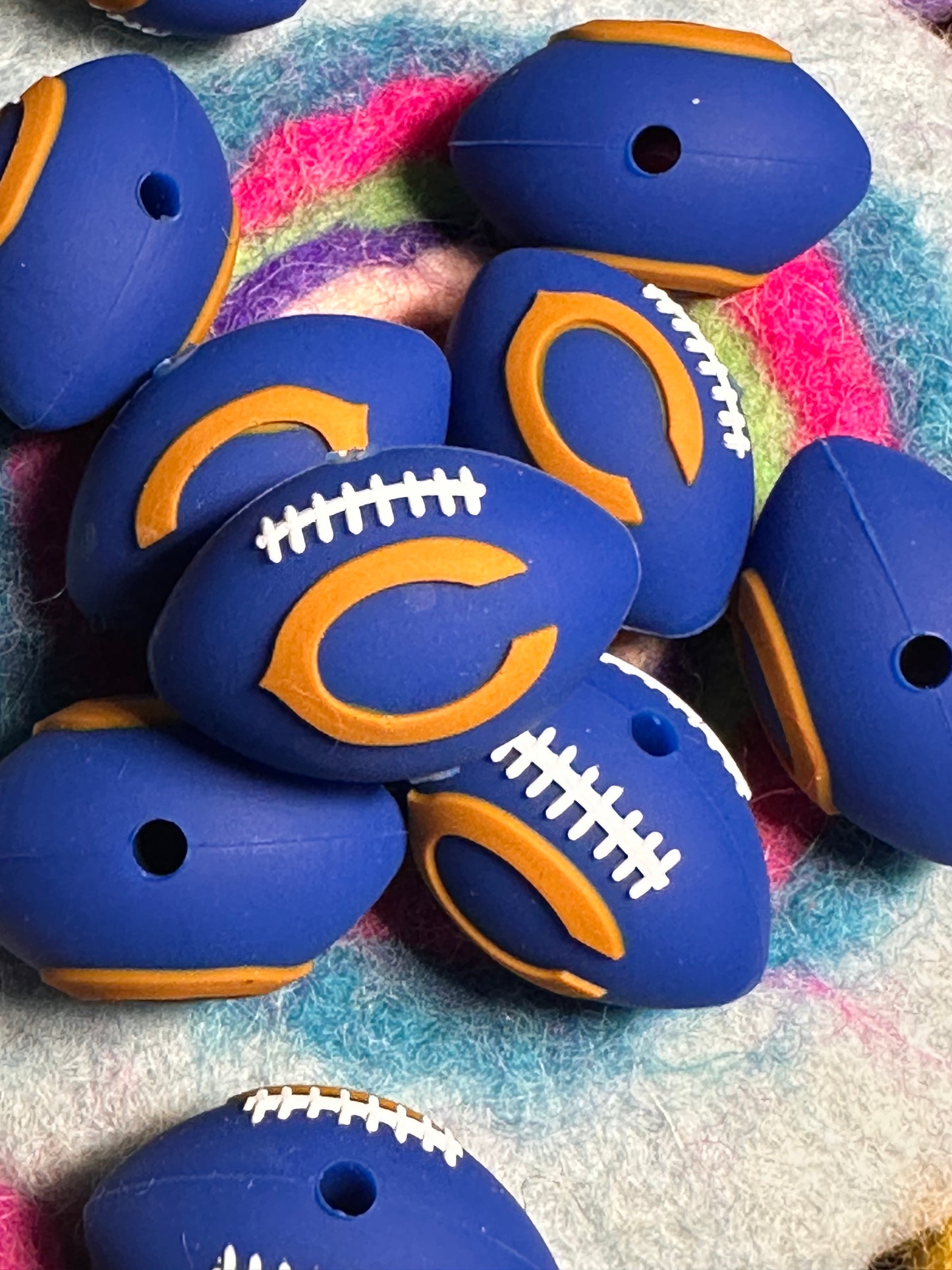 3D Chicago Bears football focal bead/