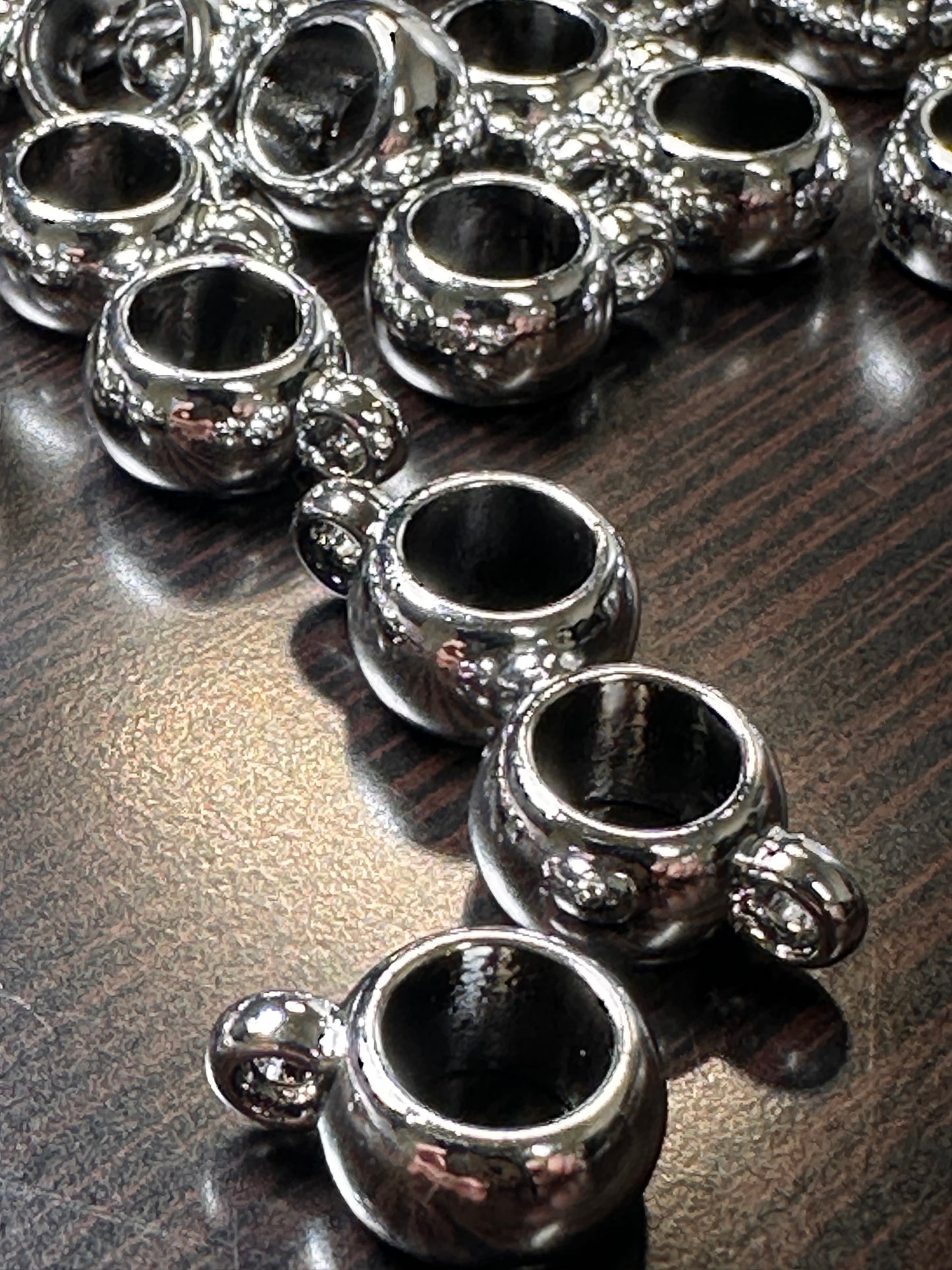 Silver tone Bail Beads/ jewelry Bead/ beadable pen beads/ keychain bead/bead/12mm/used for dangle charms