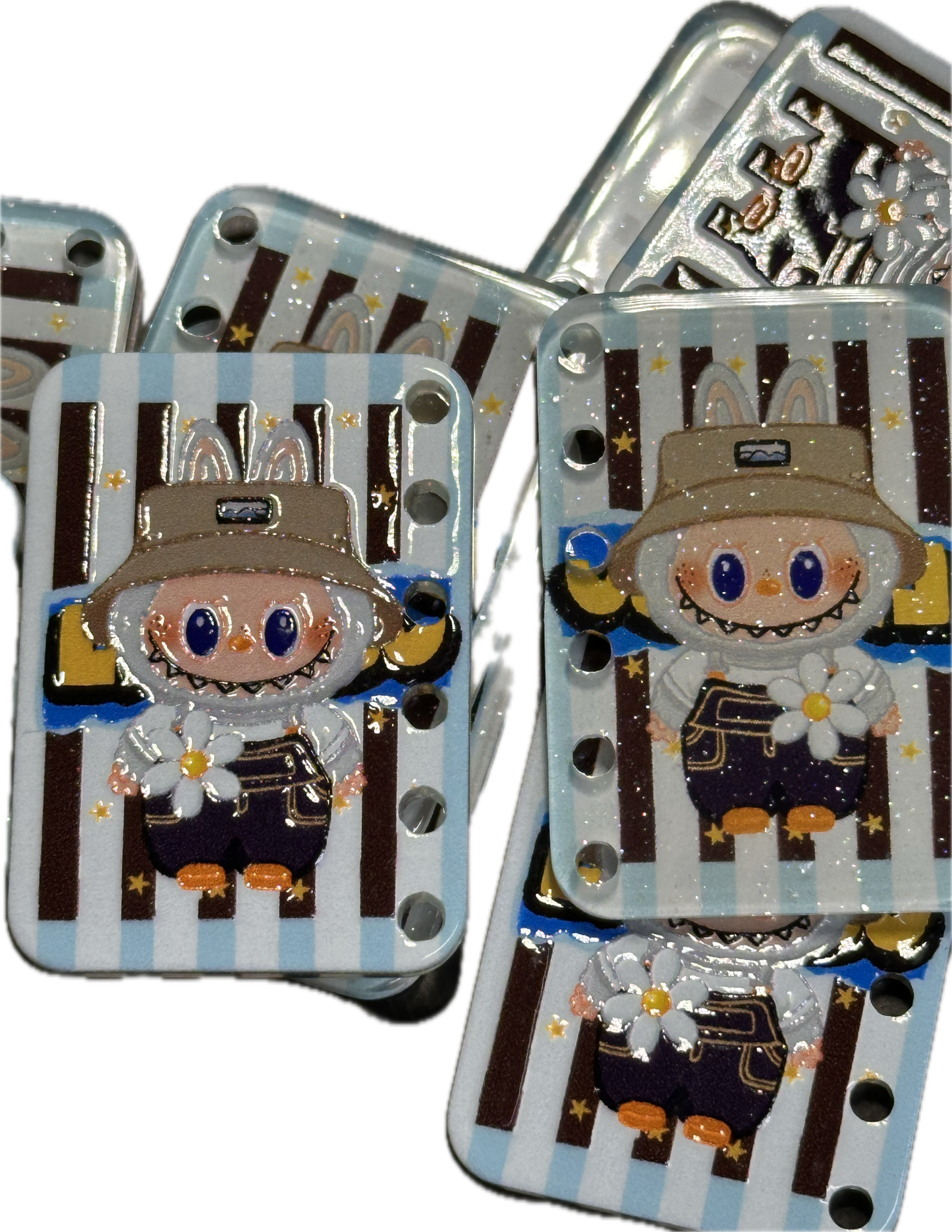 Labubu monster acrylic pendants/ Five (5) pendants included / keychain DIY/