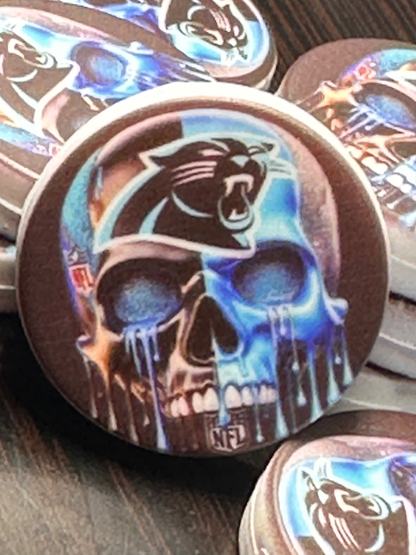 NEW! Carolina Panthers shaped focal bead / football #4