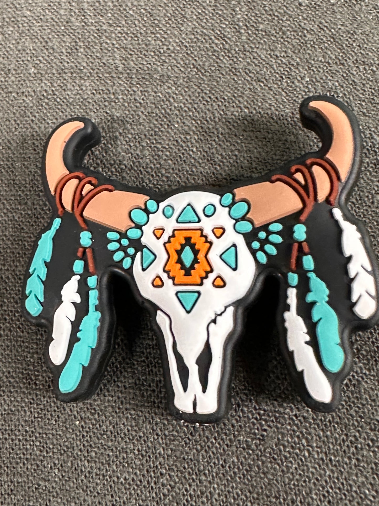 Western Steer skull Focal Bead/ beadable pen/ Silicone bead/keychain bead/