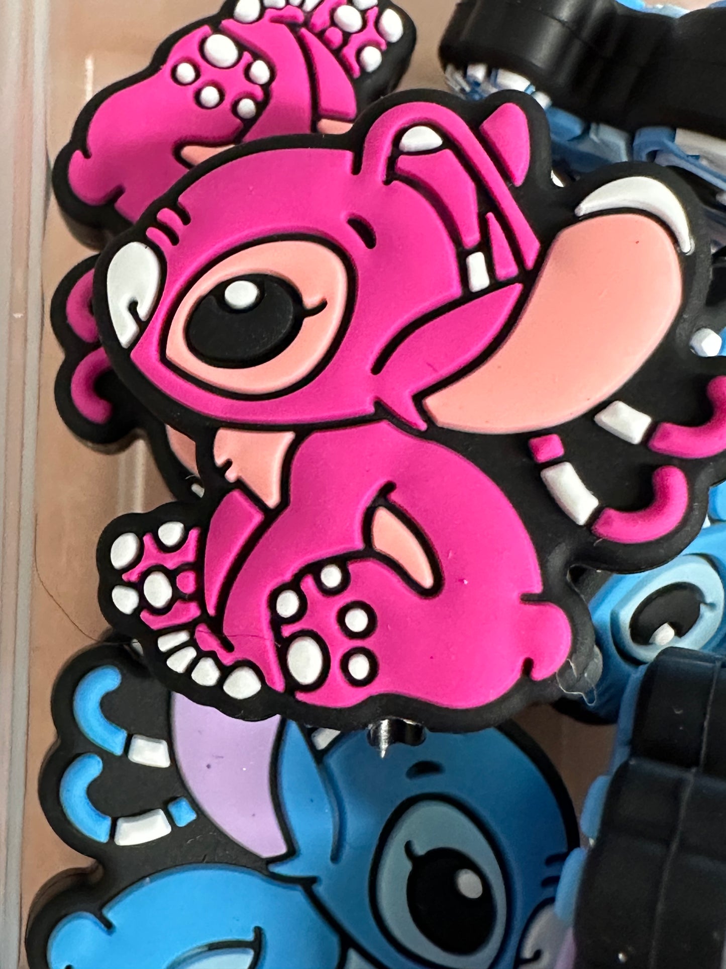 Blue guy / Focal Bead/ beadable pen/ Silicone bead/ keychain bead/ pink girl/ Ang and Stit