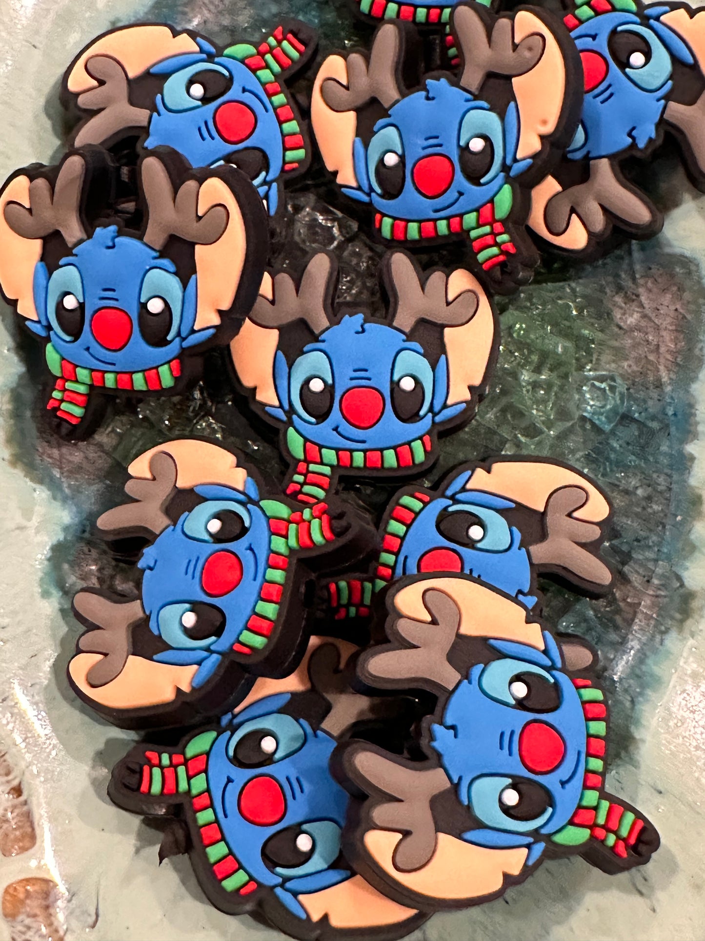 Blue guy / Focal Bead/ beadable pen/ Silicone bead/ keychain bead/ reindeer/ Christmas