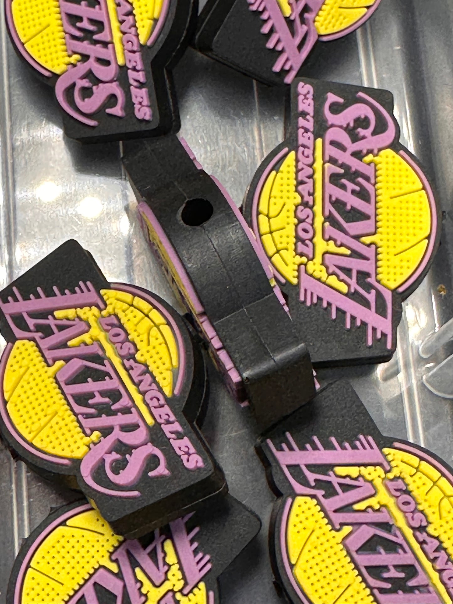 LA Lakers Los Angeles focal bead #4/ silicone bead/ basketball
