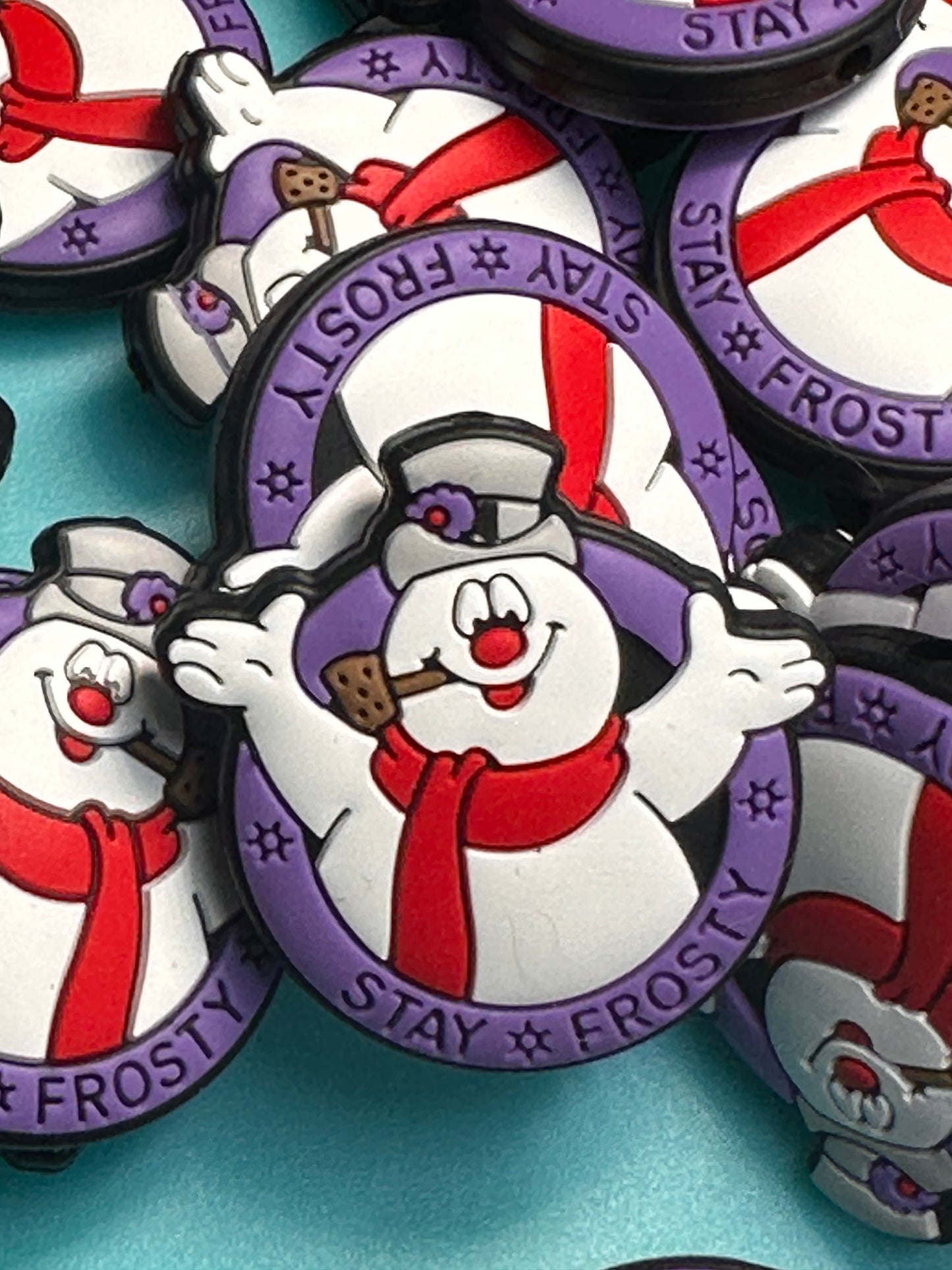 Christmas/ Focal Bead/ bead able pen/ Silicone bead/ keychain bead/frosty/ snowman