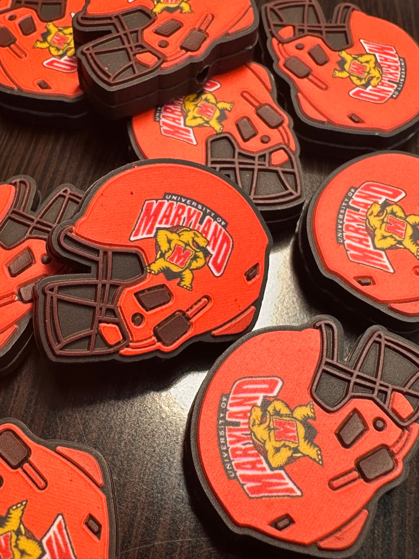 University of Maryland helmet shaped focal bead / football / Terrapins/ Terps