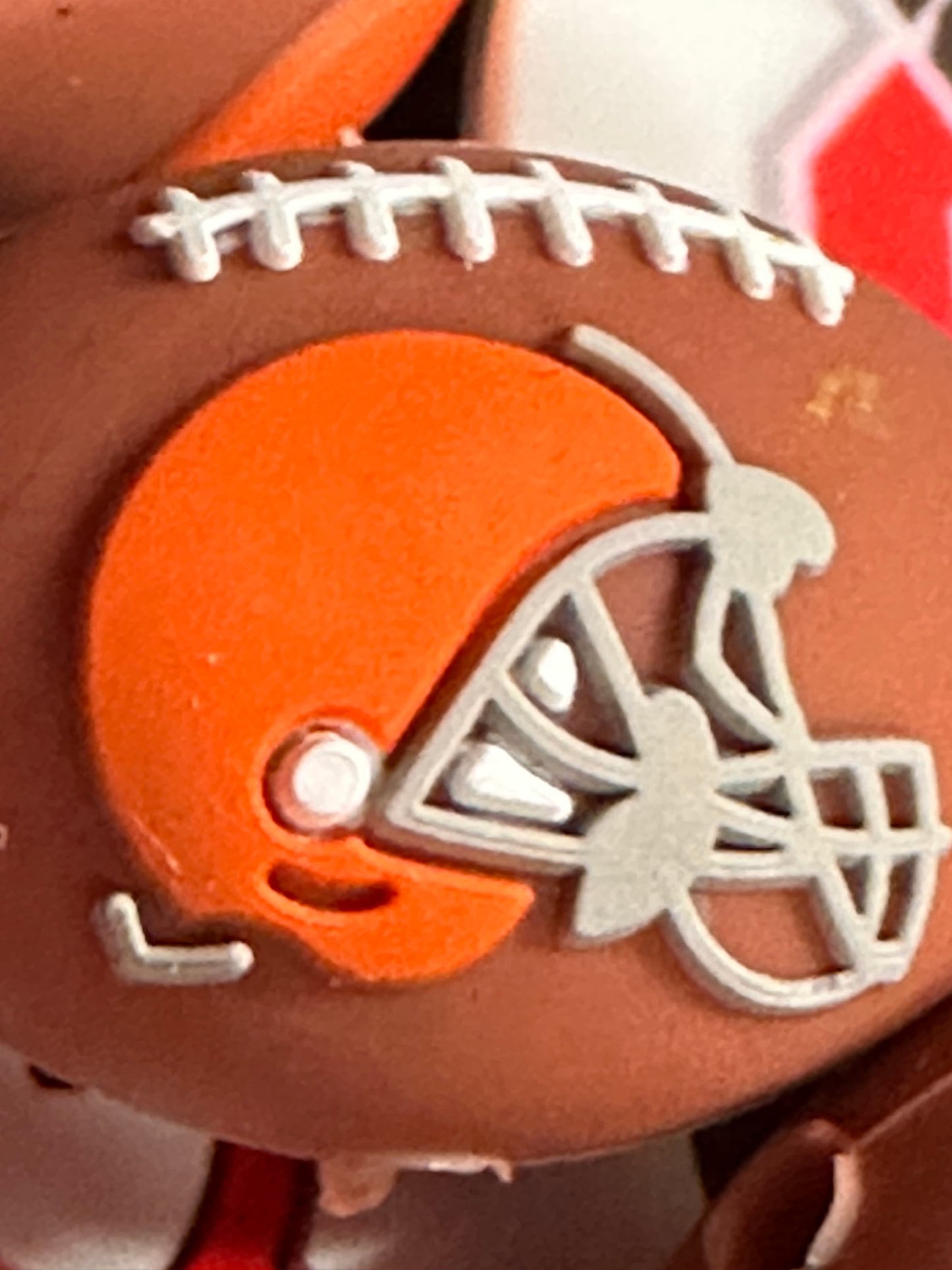 3D Football shaped Browns focal bead / football