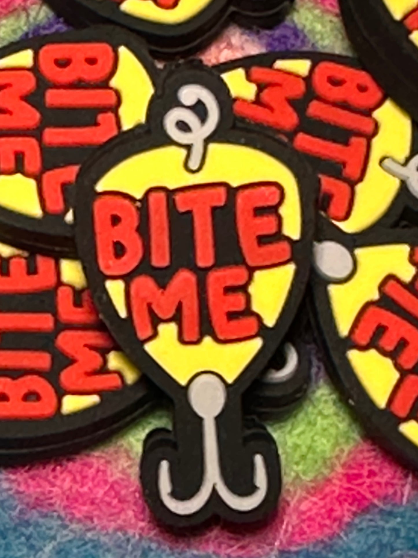 Bite me / Fishing Focal Bead/ beadable pen/ Silicone bead/ keychain bead/Fathers Day