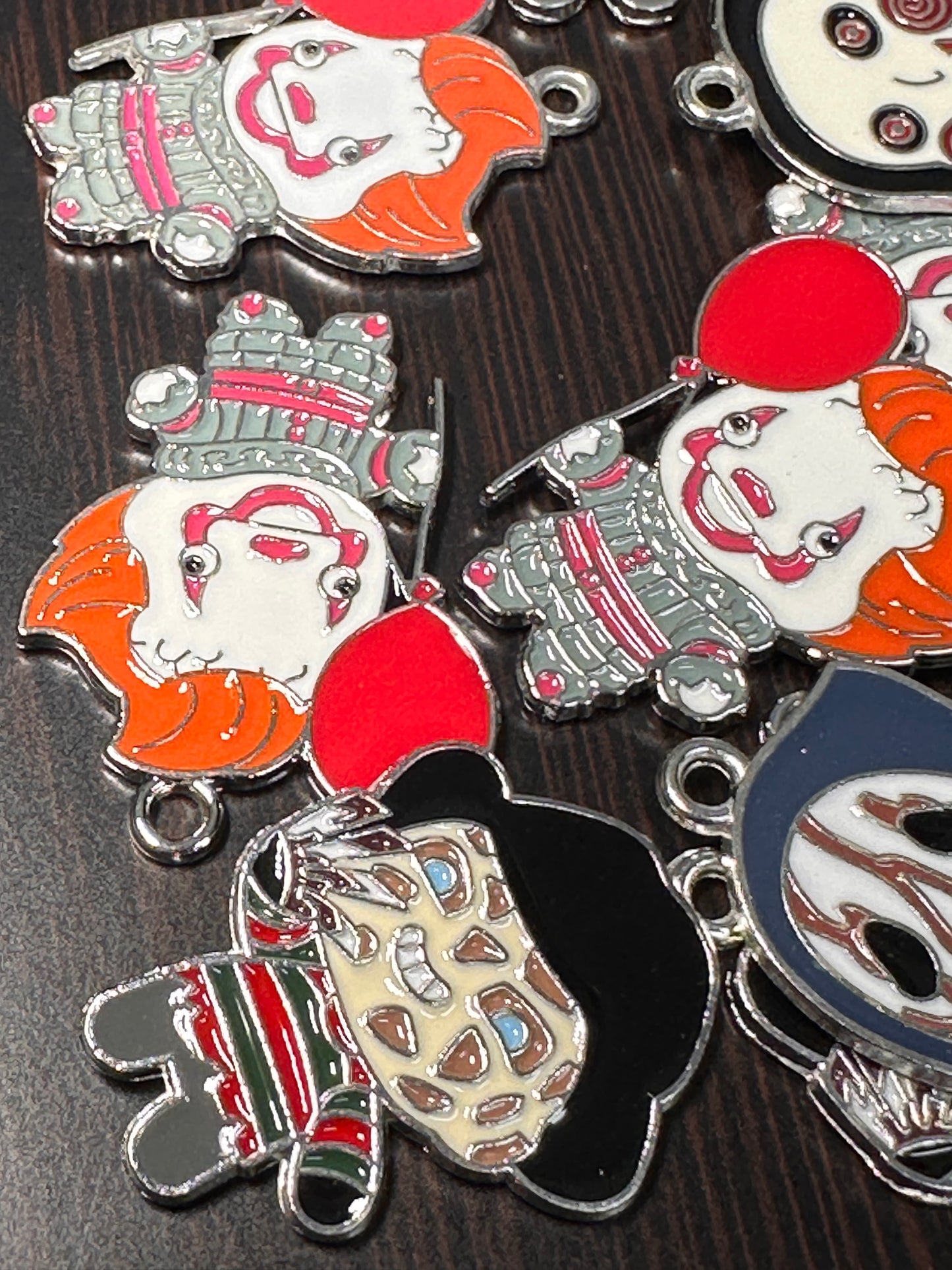 Scary guys enameled metal charms/ DIY charm bracelet/ DIY necklace #8- Set of 4 or individually