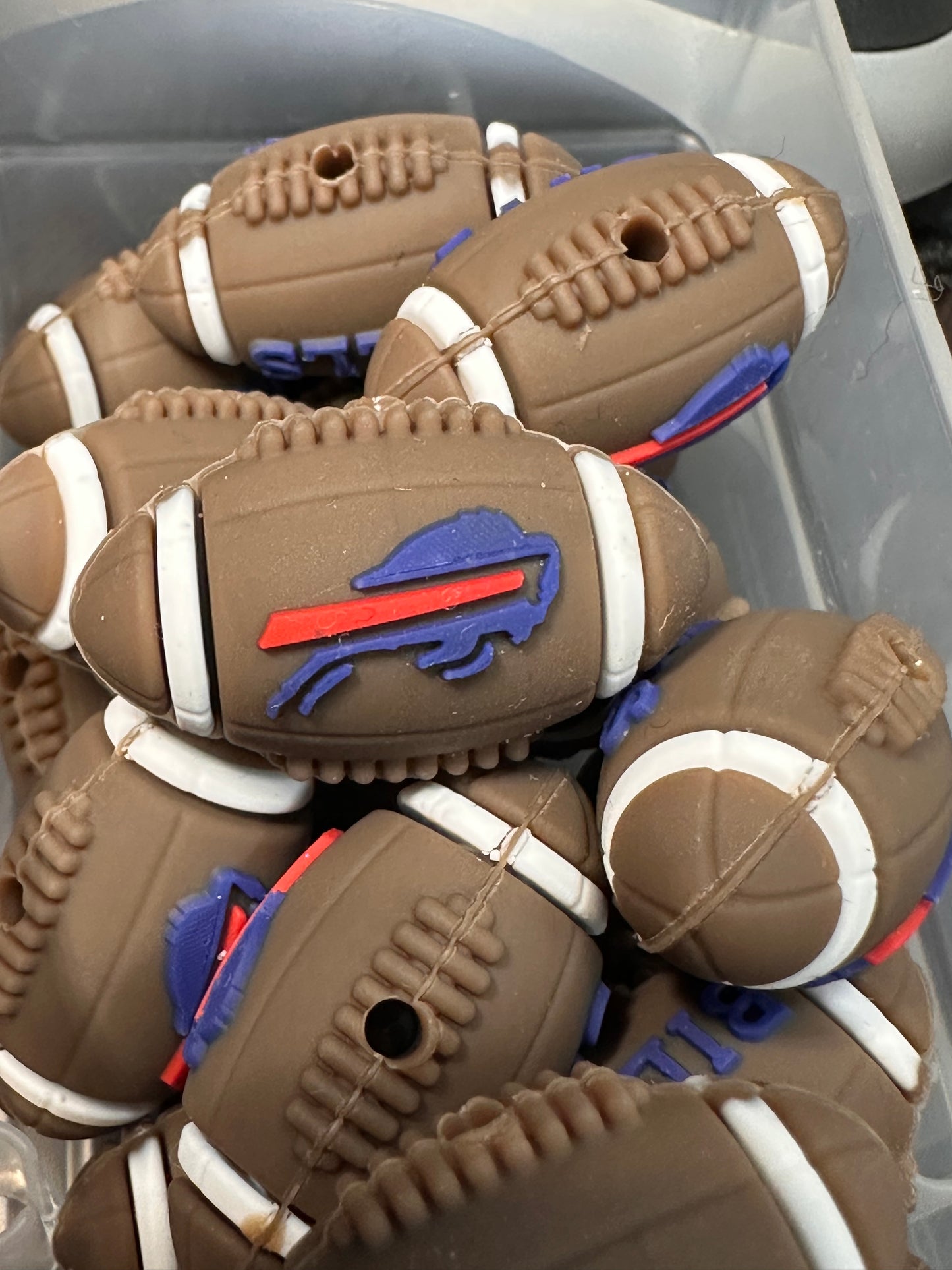 3D football shaped Buffalo Bills focal bead