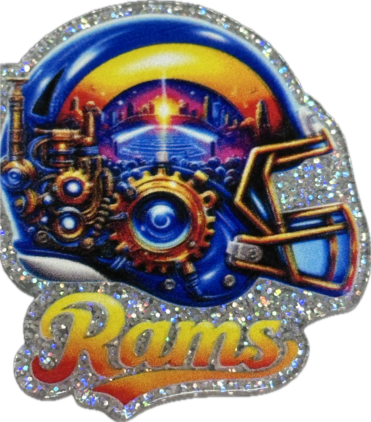 Los Angeles Rams -set of two (2) Badge Reel acrylic pieces/ cute print/ badge reel/ DIY keychain/ football planars