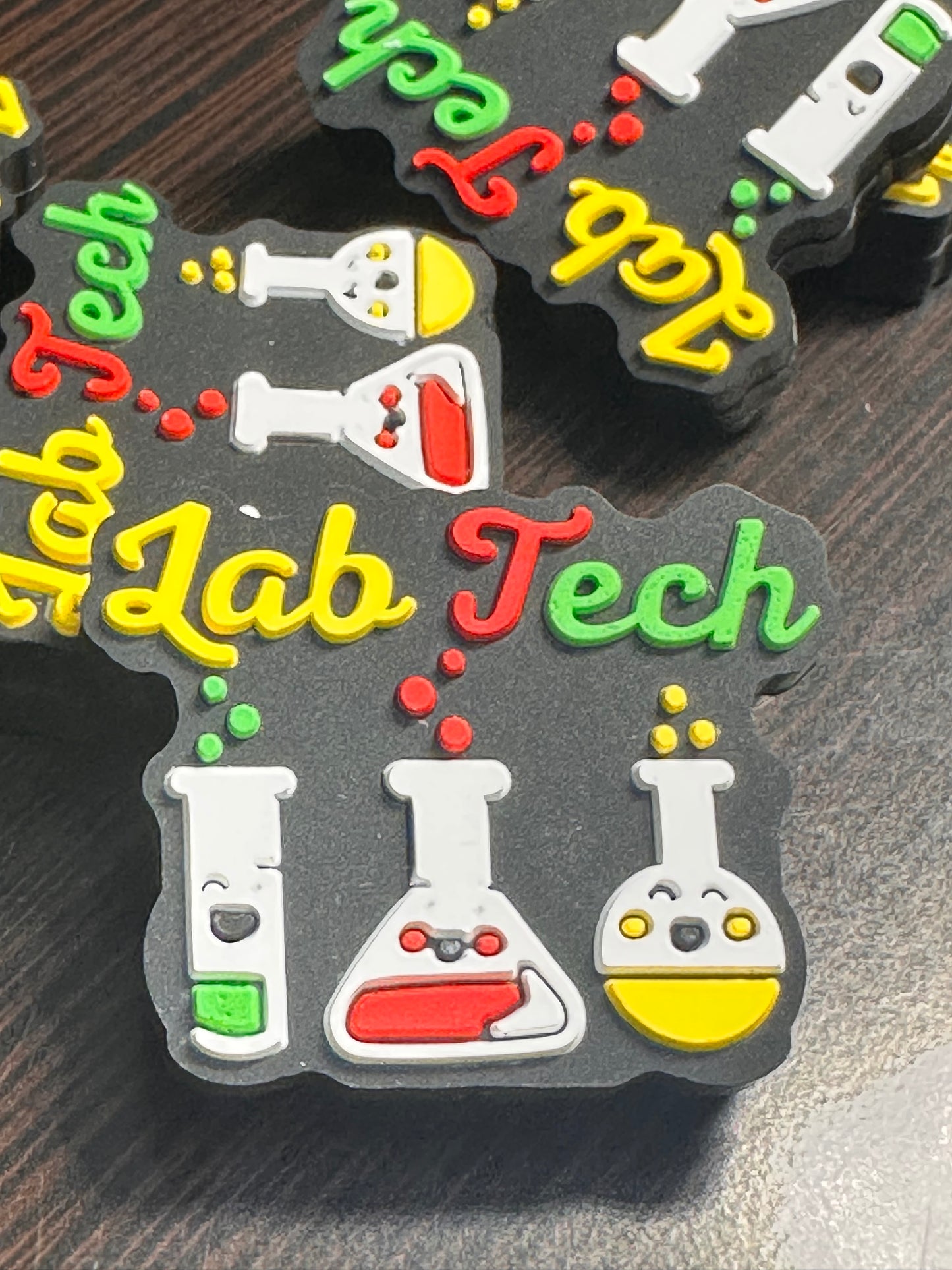 Lab Tech Focal Bead/ beadable pen/ Silicone bead/ keychain bead/ scientific/scientist