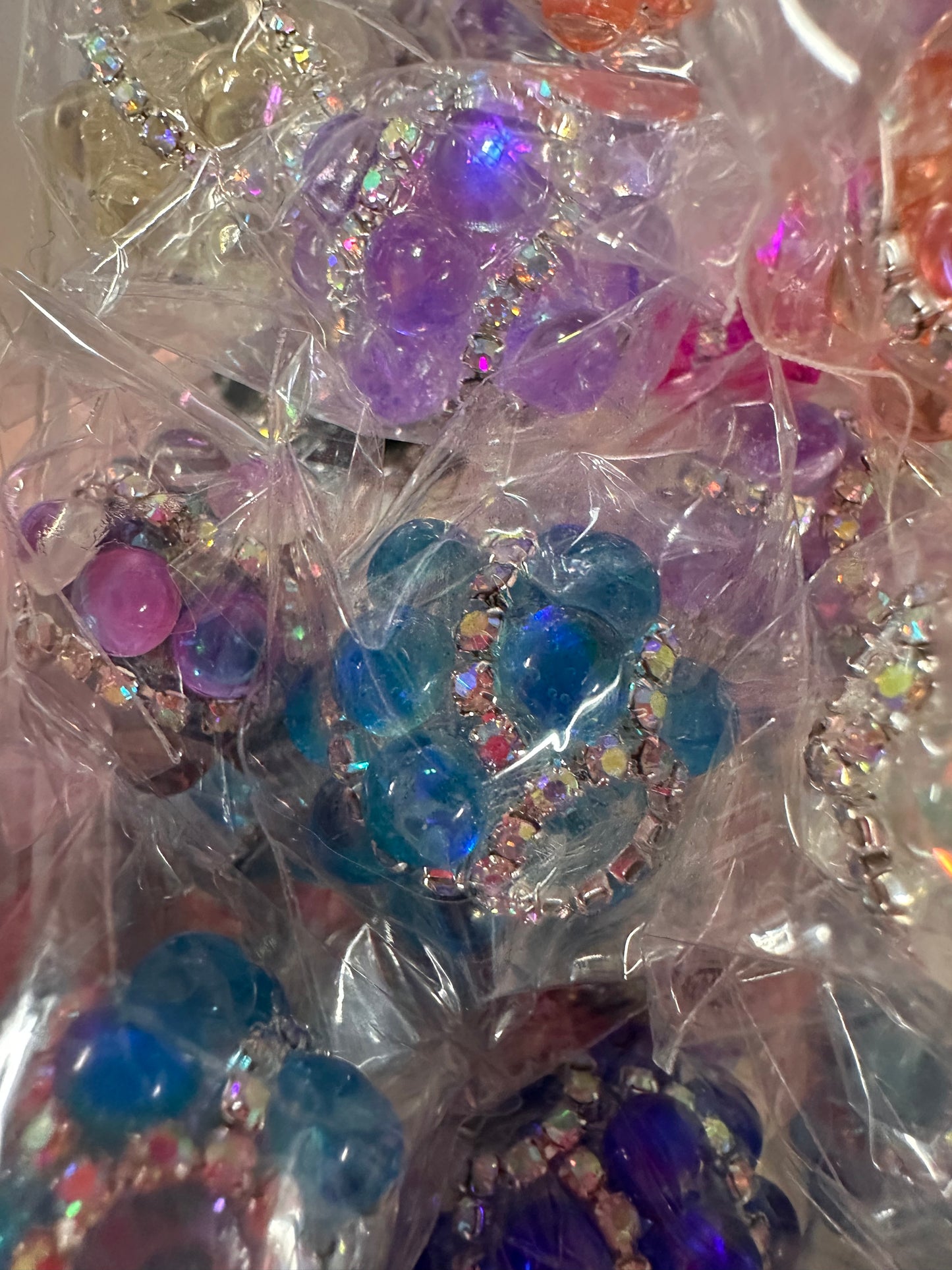 Handmade Rhinestone Accent Bead – Various Colors / elegant handcrafted beads/ pen bead/ bag charm bead