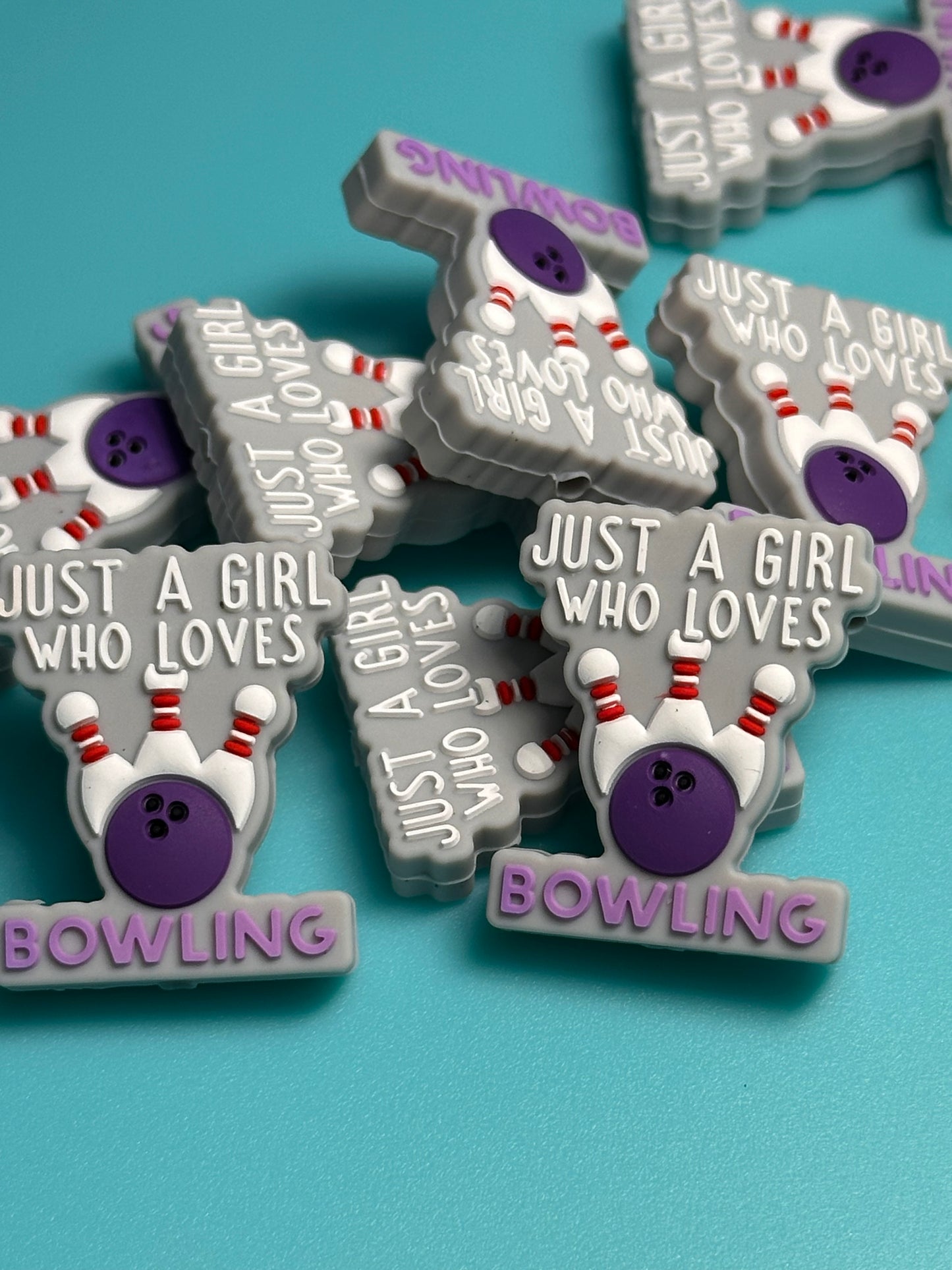 Bowling Focal Bead/ beadable pen/ Silicone bead/ keychain bead/ bowl pins #1