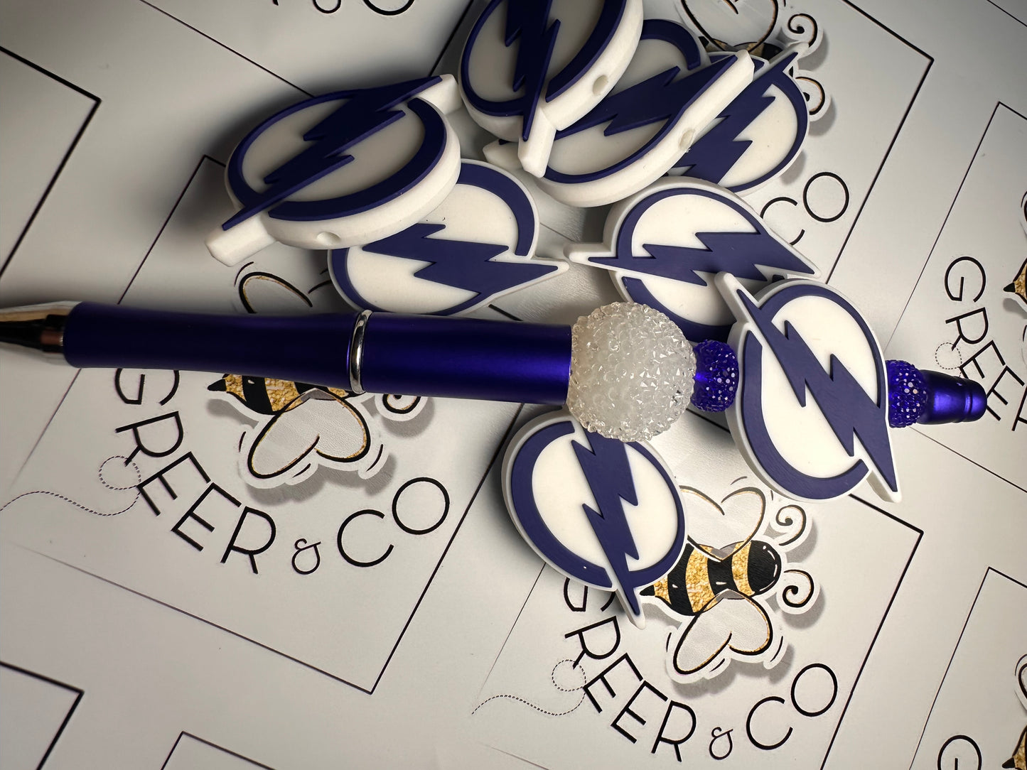 Tampa Bay lightning focal bead