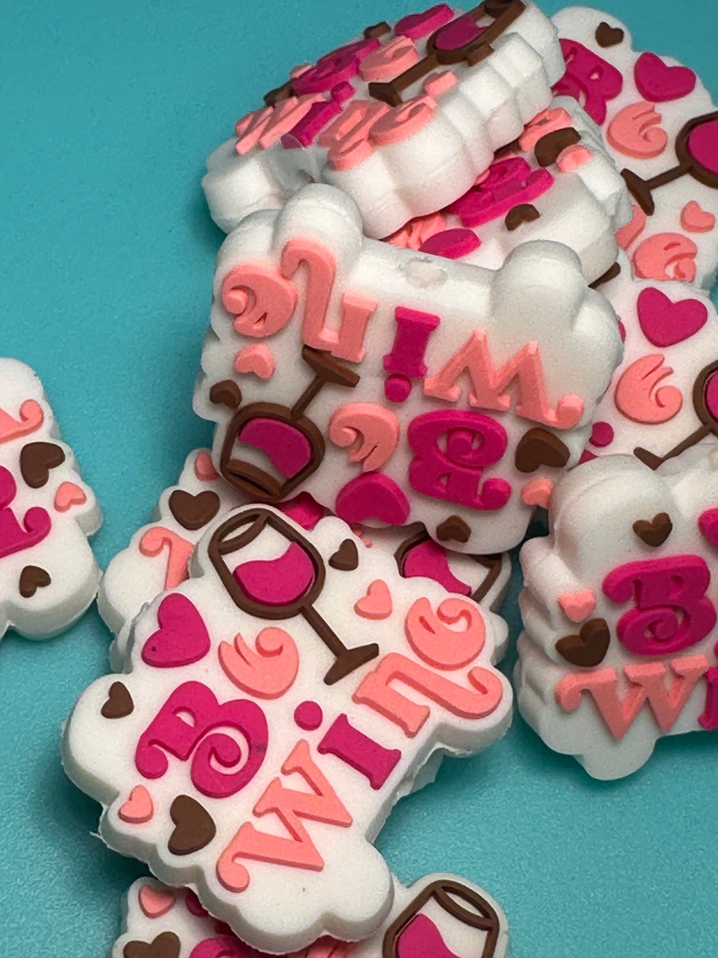 Be wine focal bead/ xoxo/ love/ Valentines Day/ be mine