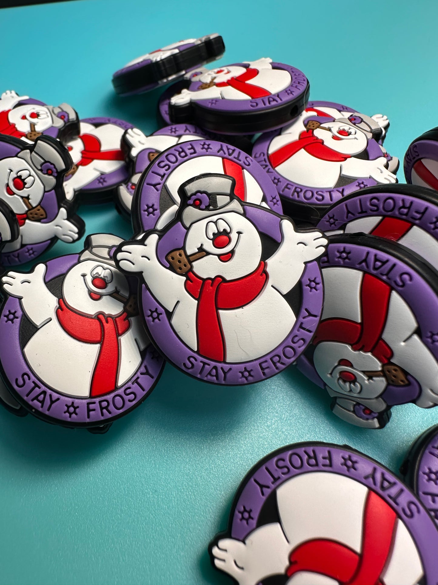 Christmas/ Focal Bead/ bead able pen/ Silicone bead/ keychain bead/frosty/ snowman
