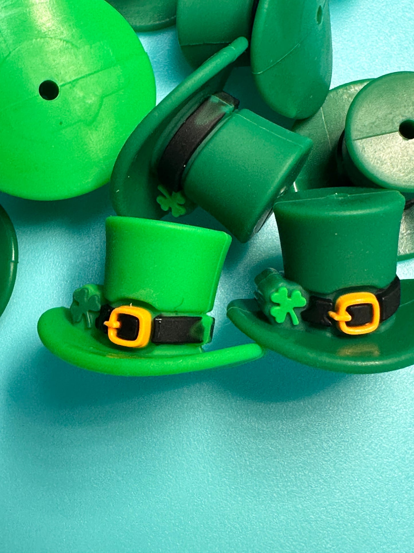 3D ST Patricks Day Hat focal bead/ Green hat/top hat