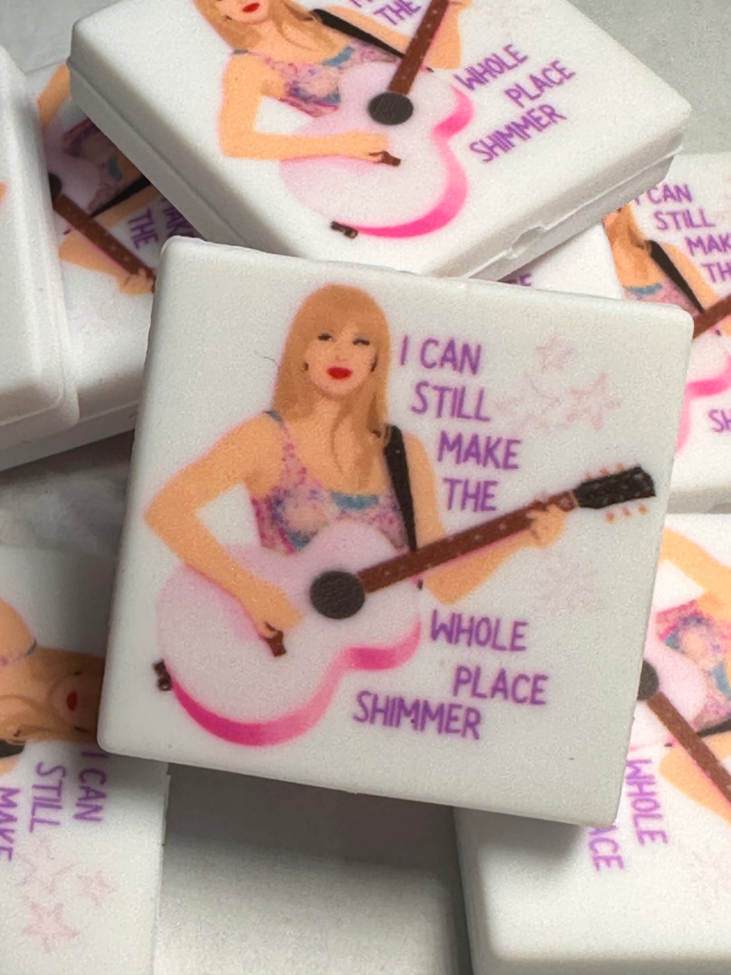 New 2-21-25 Taylor Swift focal bead/ eras tour/ Swiftie/ pink guitar/ shimmer