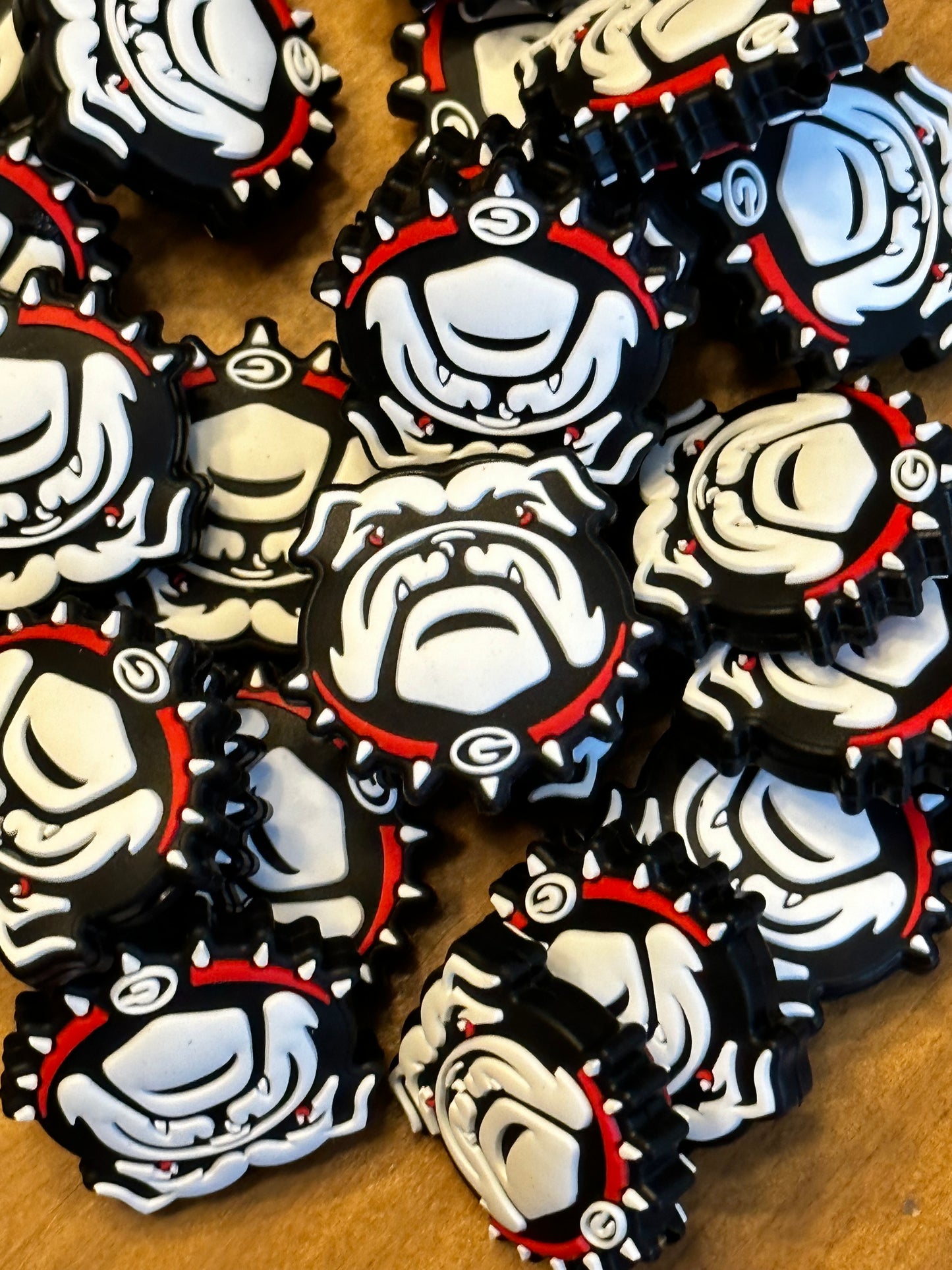 Georgia Bulldogs focal bead/ Bulldog head/ design #2