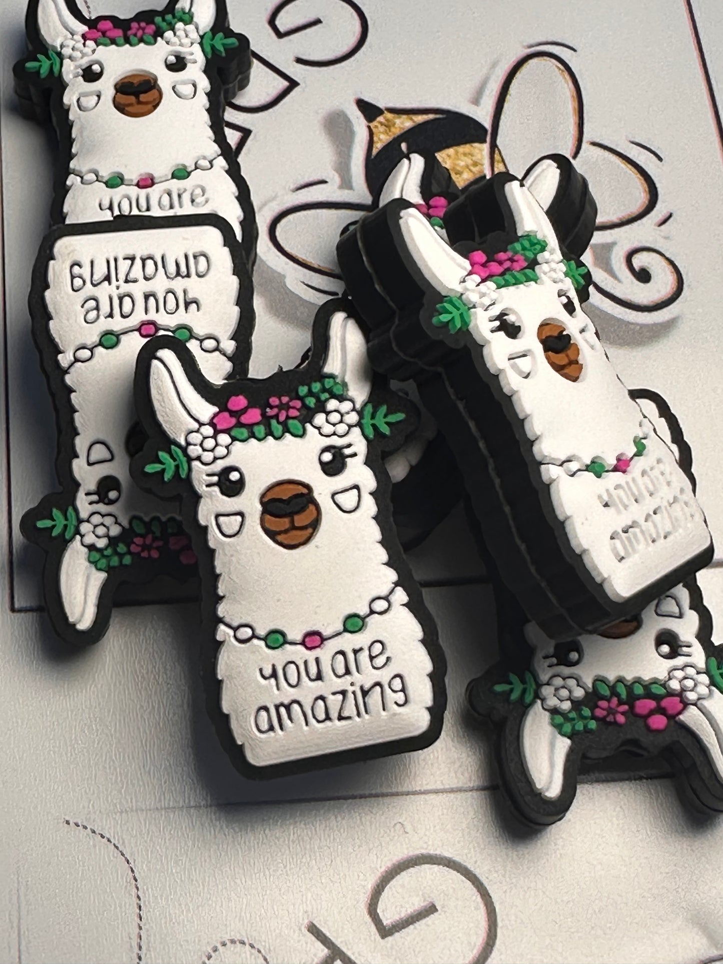 llama Focal Bead/ beadable pen/ Silicone bead/ keychain bead/