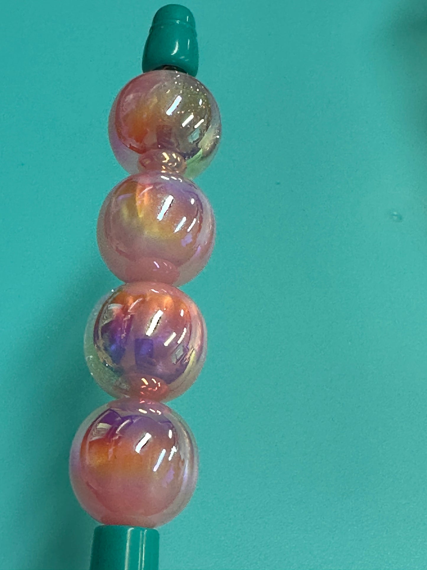 Ten (10) pink clear and solid mixed beads with glitter sparkle inside/ sparkle beads/ 16mm/pen beading beads/ bling beads/ keychain beads/ DIY
