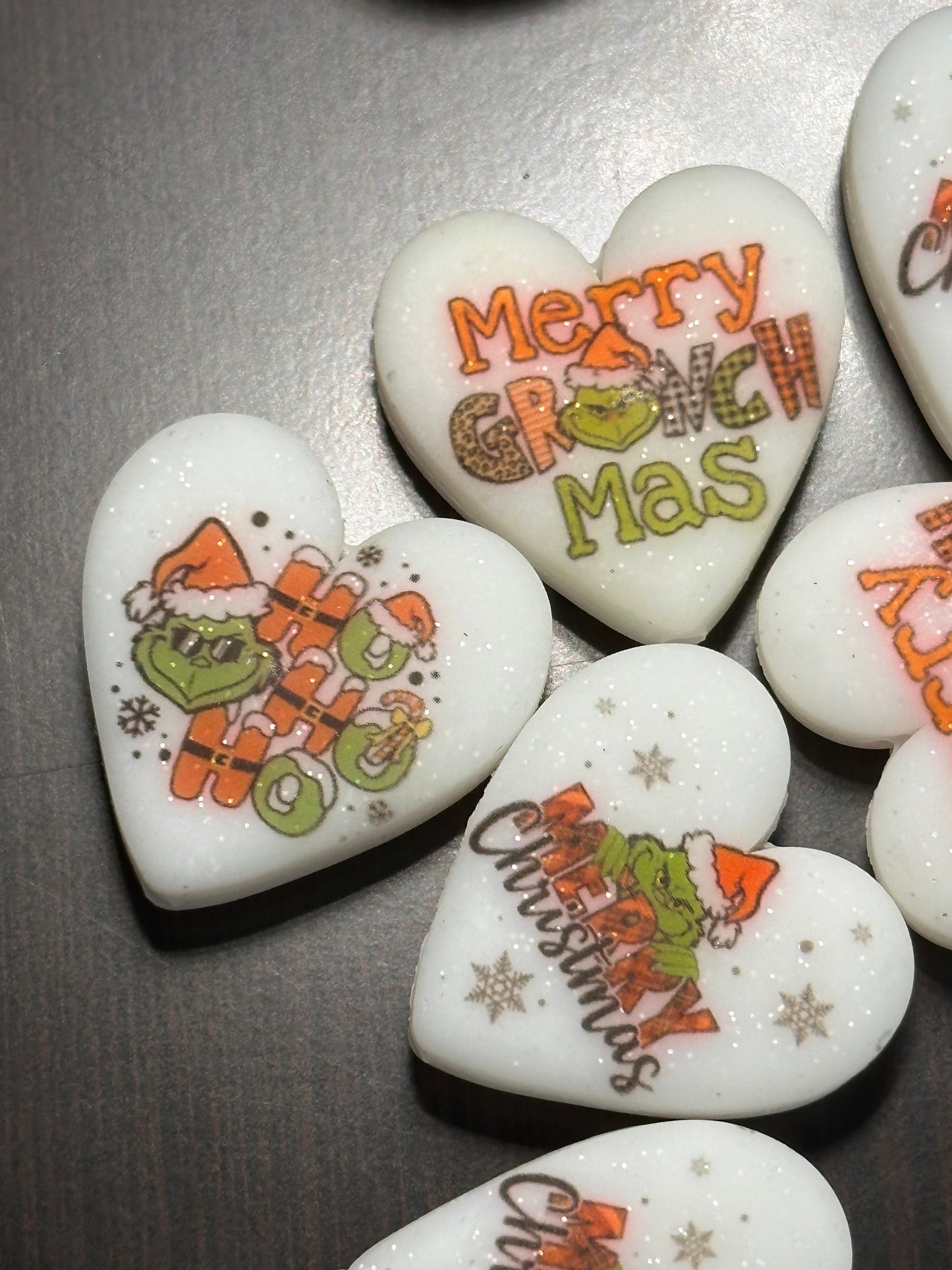 Luminous Christmas Focal Bead/ beadable pen/ Silicone bead/ keychain bead/ green guy/ heart shaped