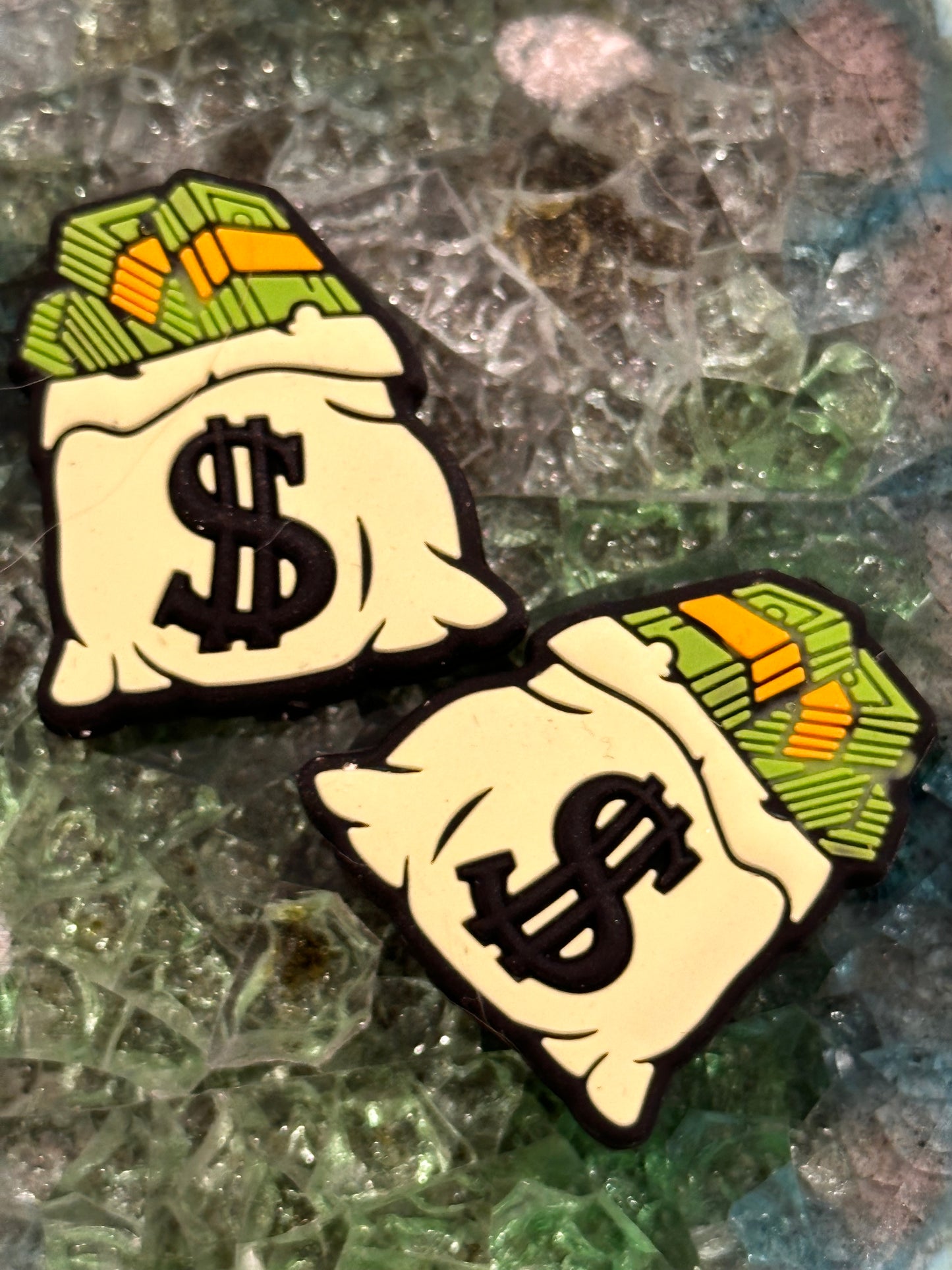 Money bags focal beads