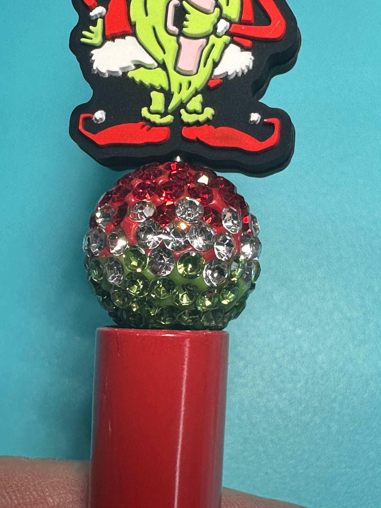 Christmas rhinestone beads/Five beads included/fancy Beads/ beadable pen/ keychain bead/ pastel beads/20mm