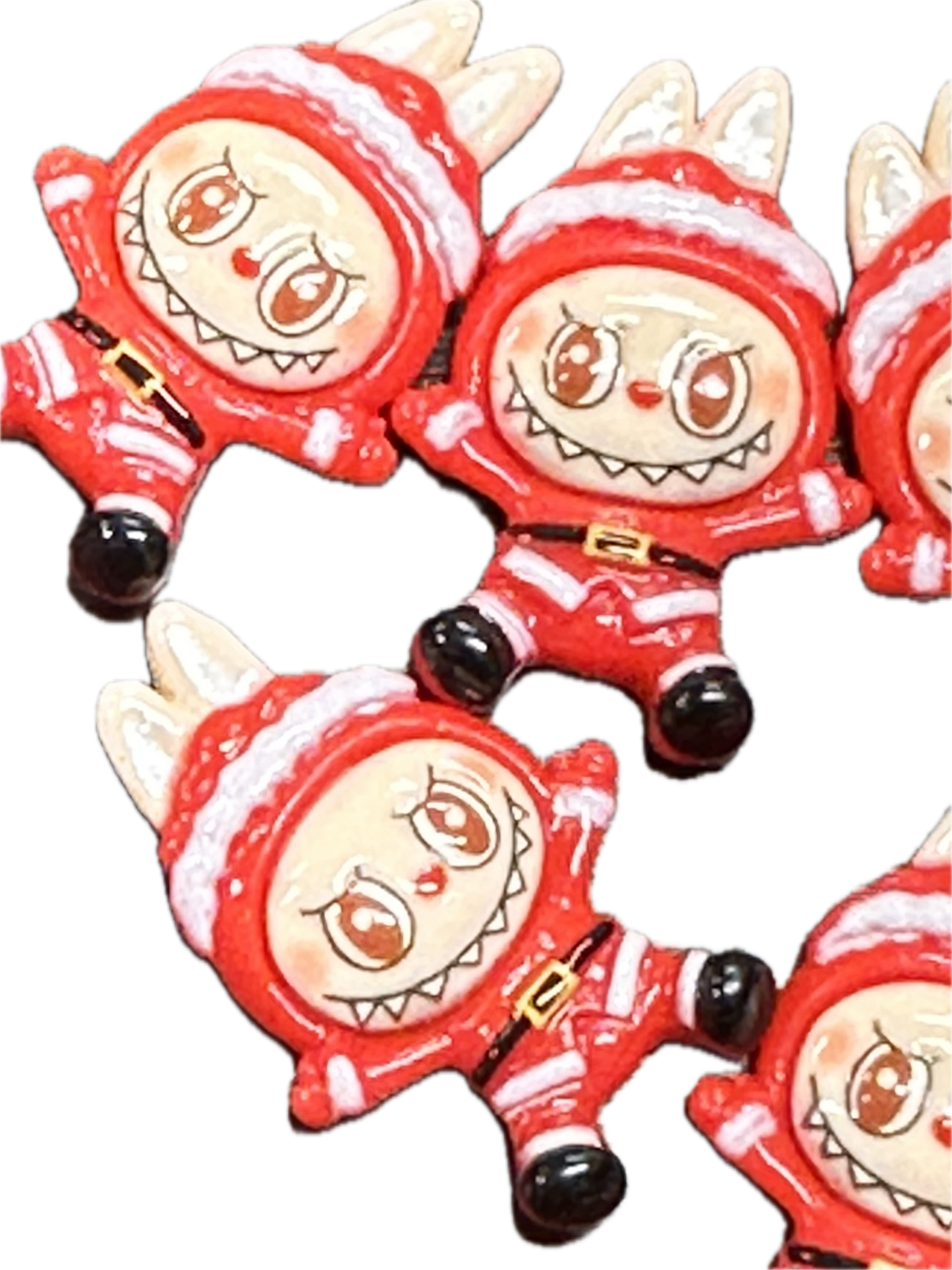 Labubu Christmas flat back charms/Seven different (7) charms included /acrylic pieces perfect for DIY phone cases