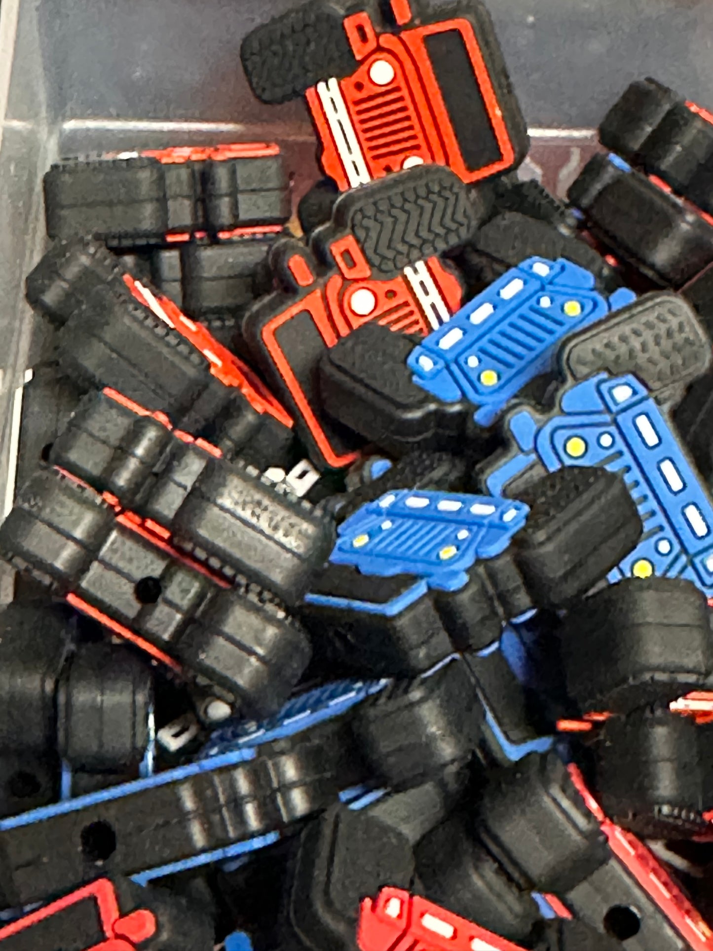 Blue or Red Off road truck Focal Bead/ convertible truck / fun buggy