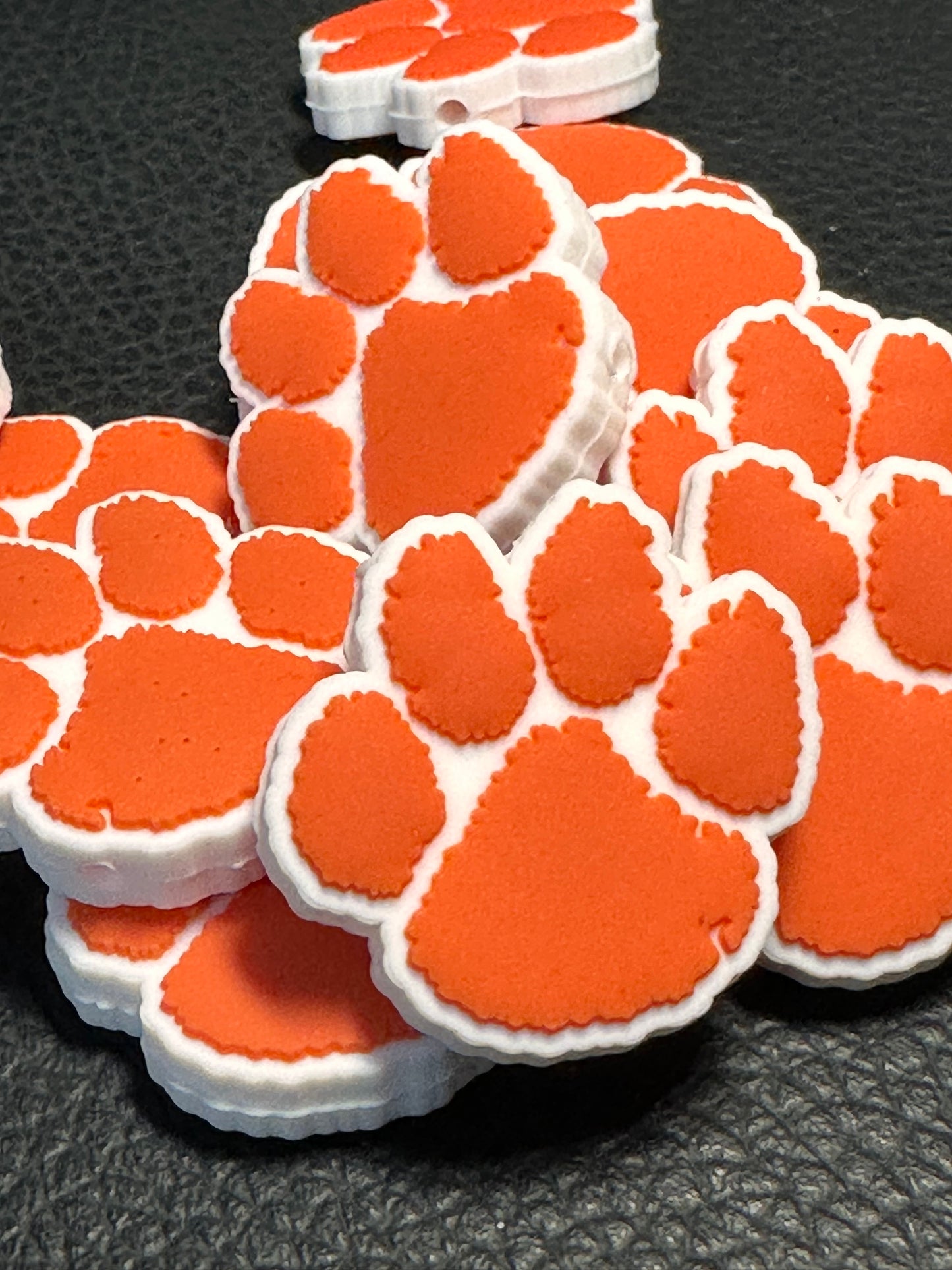 Clemson Tigers focal bead orange paw
