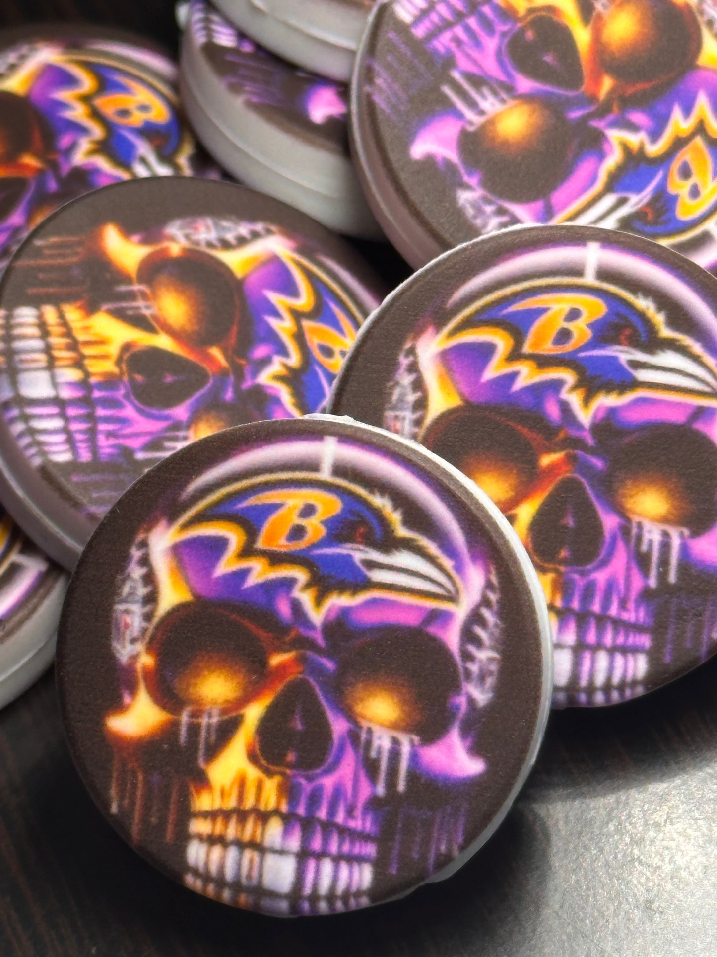 NEW Baltimore Ravens Football team focal bead / #4 skull