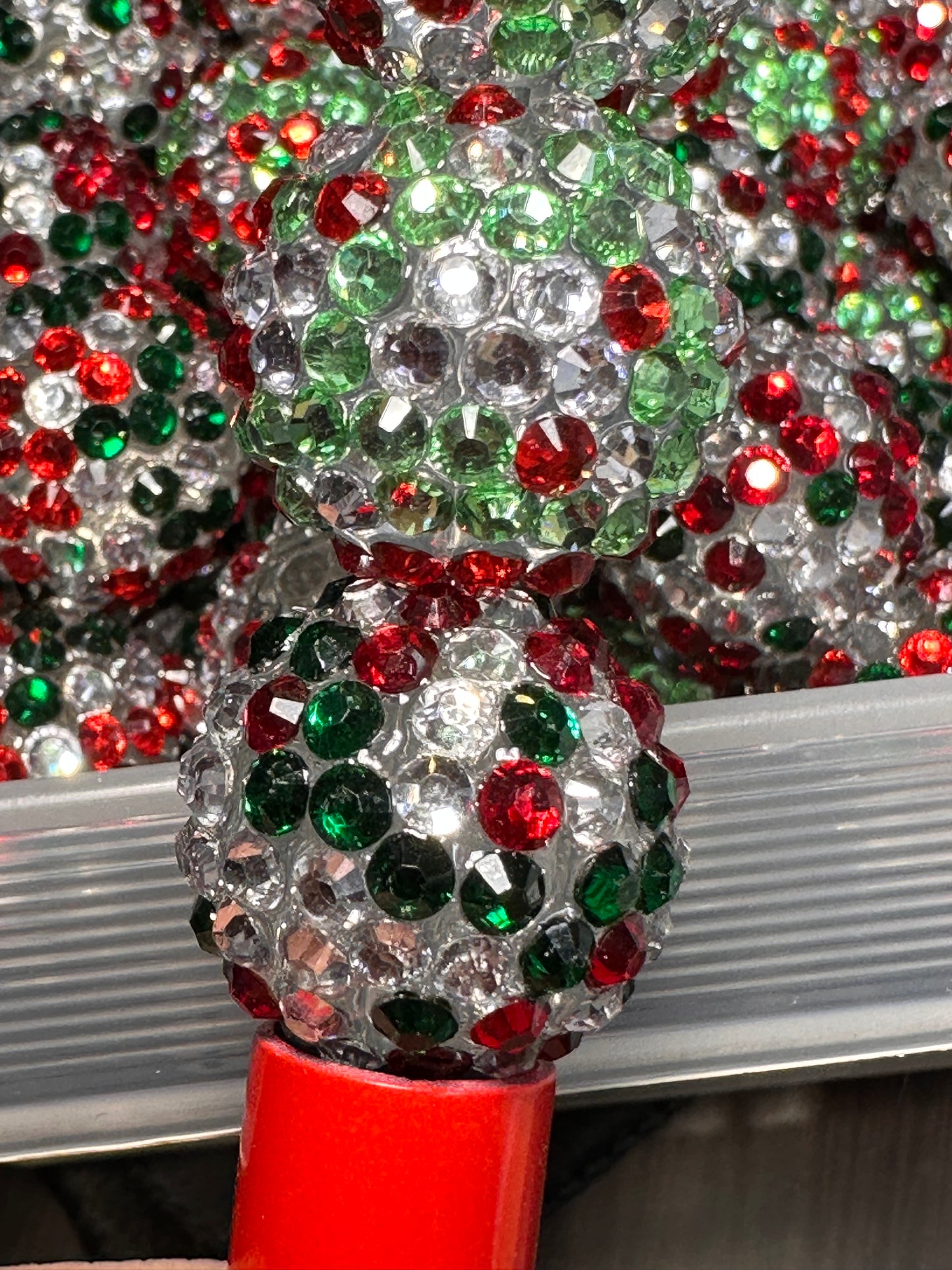 Five (5) Christmas rhinestone beads included/fancy Bead/ beadable pen/ keychain bead/ pastel beads/assorted colors/20mm