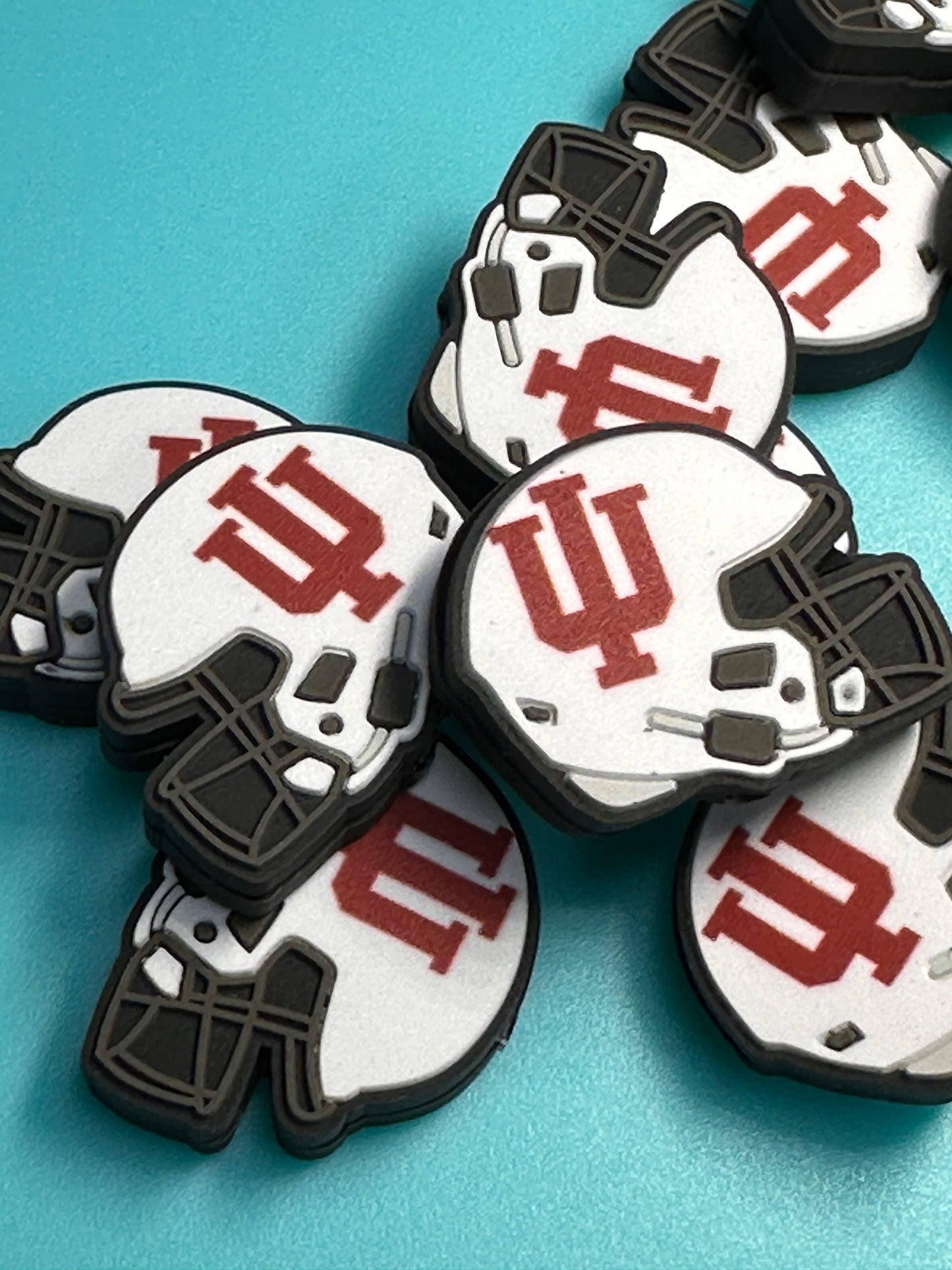 Indiana University Hoosiers/ helmet shaped focal bead / football / helmet