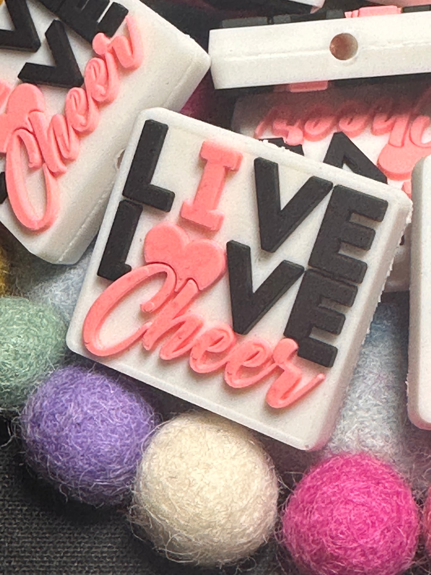 Live Love Cheer Focal Bead