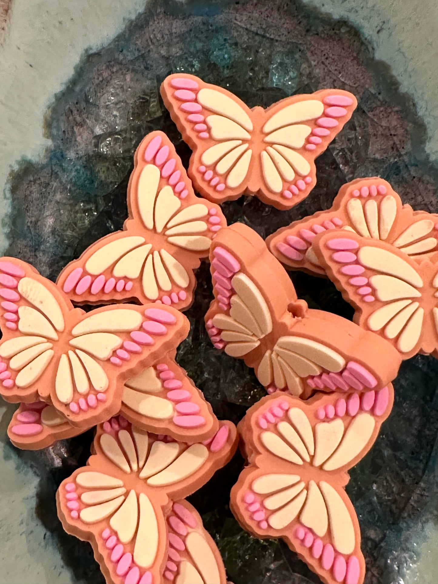Pink Butterfly focal bead