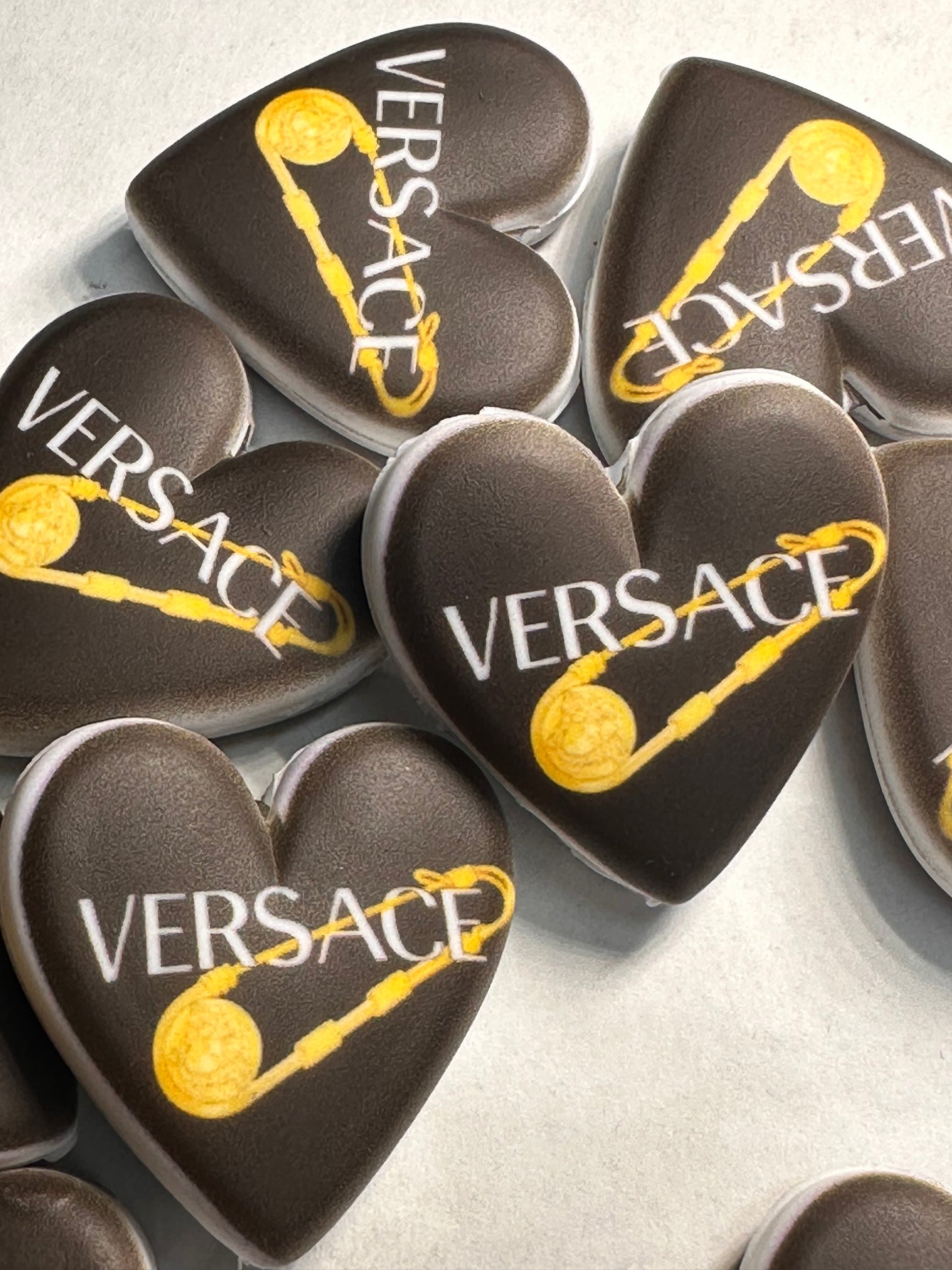 Heart shaped silicone focal bead with designs/ pen beading/ keychain bead/ DIY/ fancy bead #7