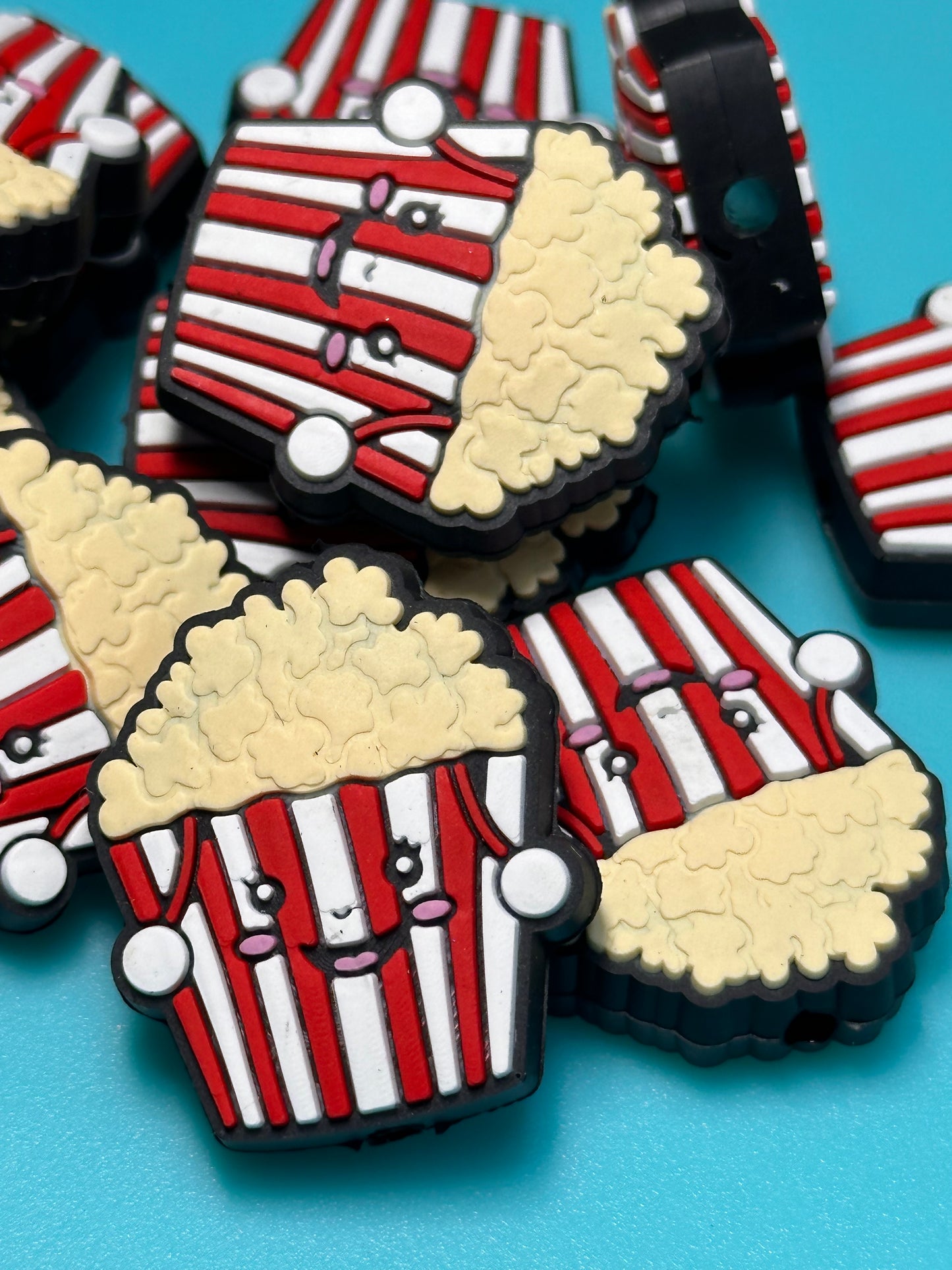 Popcorn Silicone focal bead for pen beading and keychain DIY/ popcorn bucket/ snack food