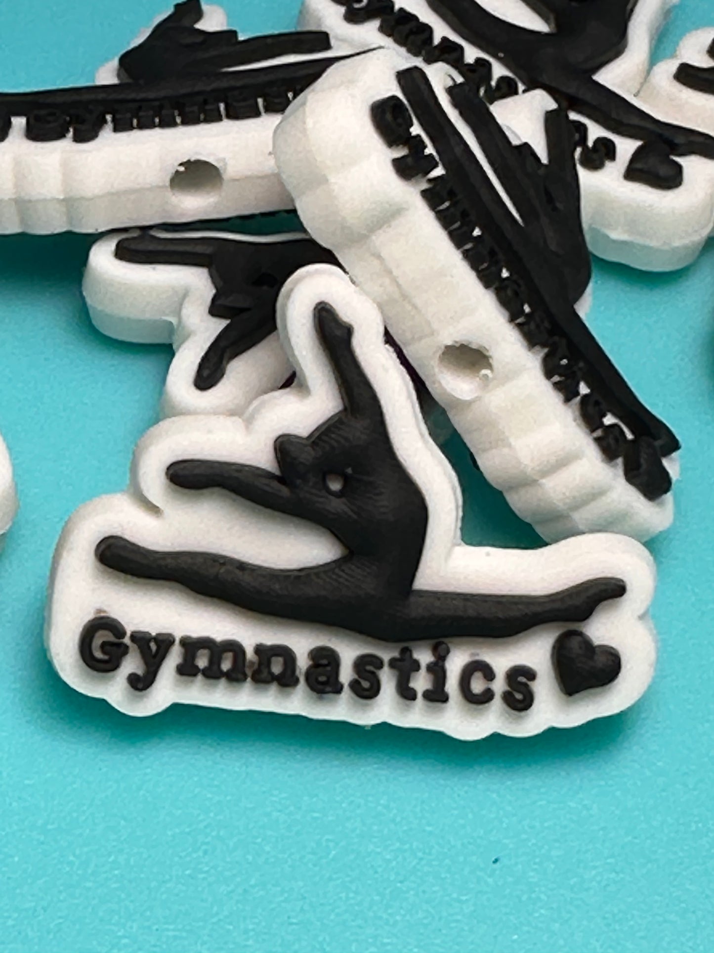Gymnastics Focal Bead/ beadable pen/ Silicone bead/ keychain bead/ gymnasts #2