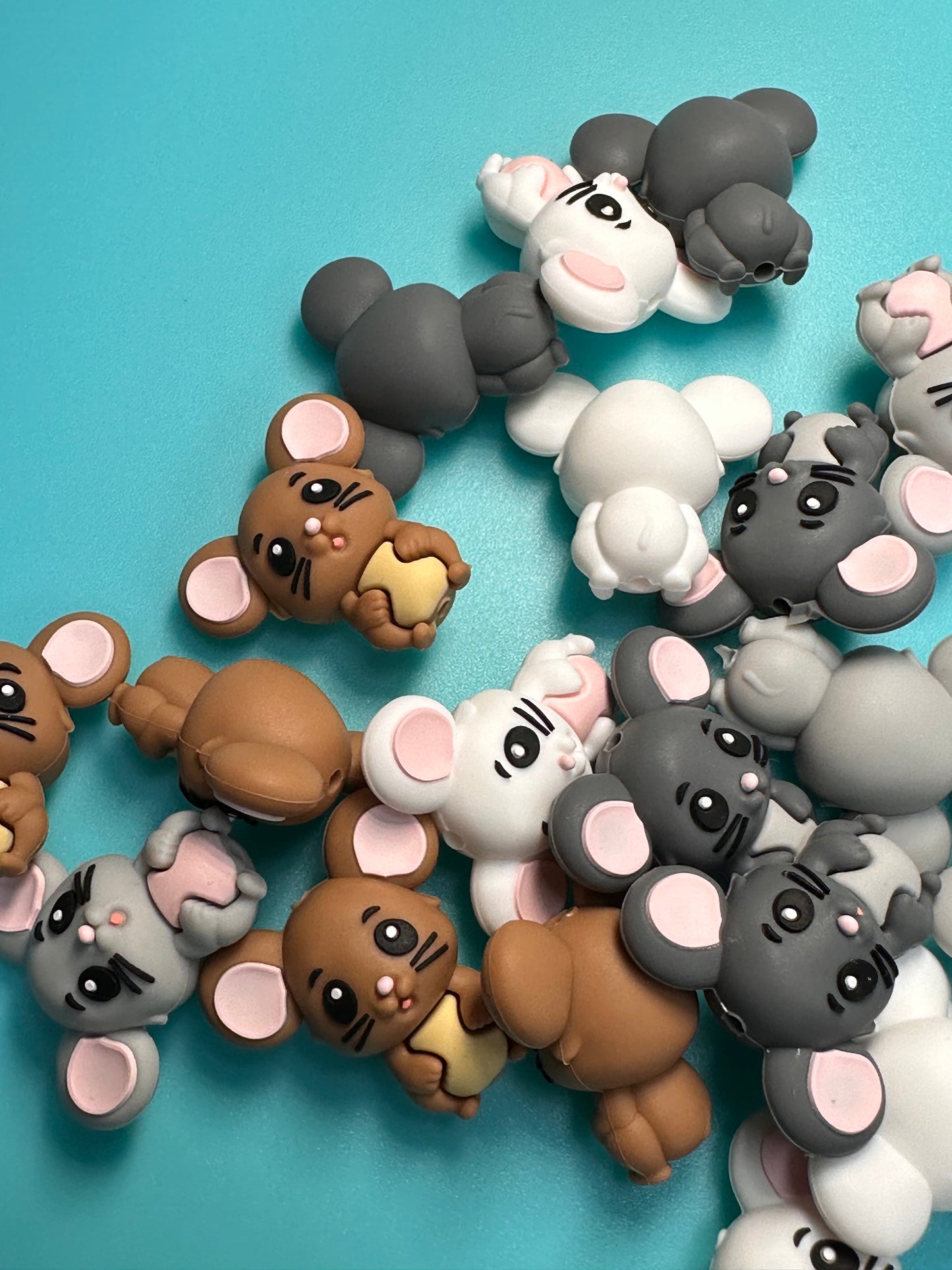 3D cute mouse silicone focal bead/ mice