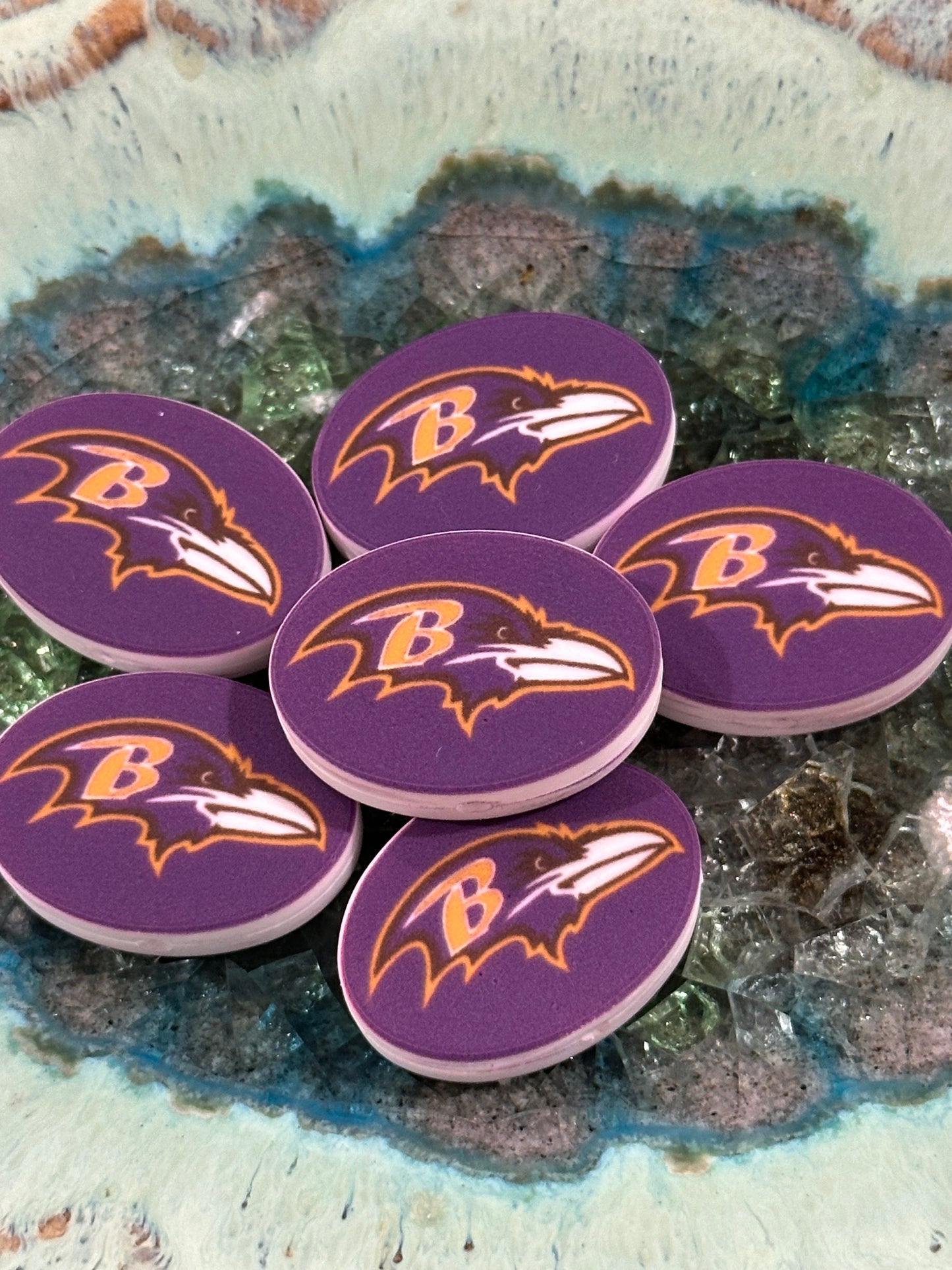 Baltimore Ravens focal bead / football