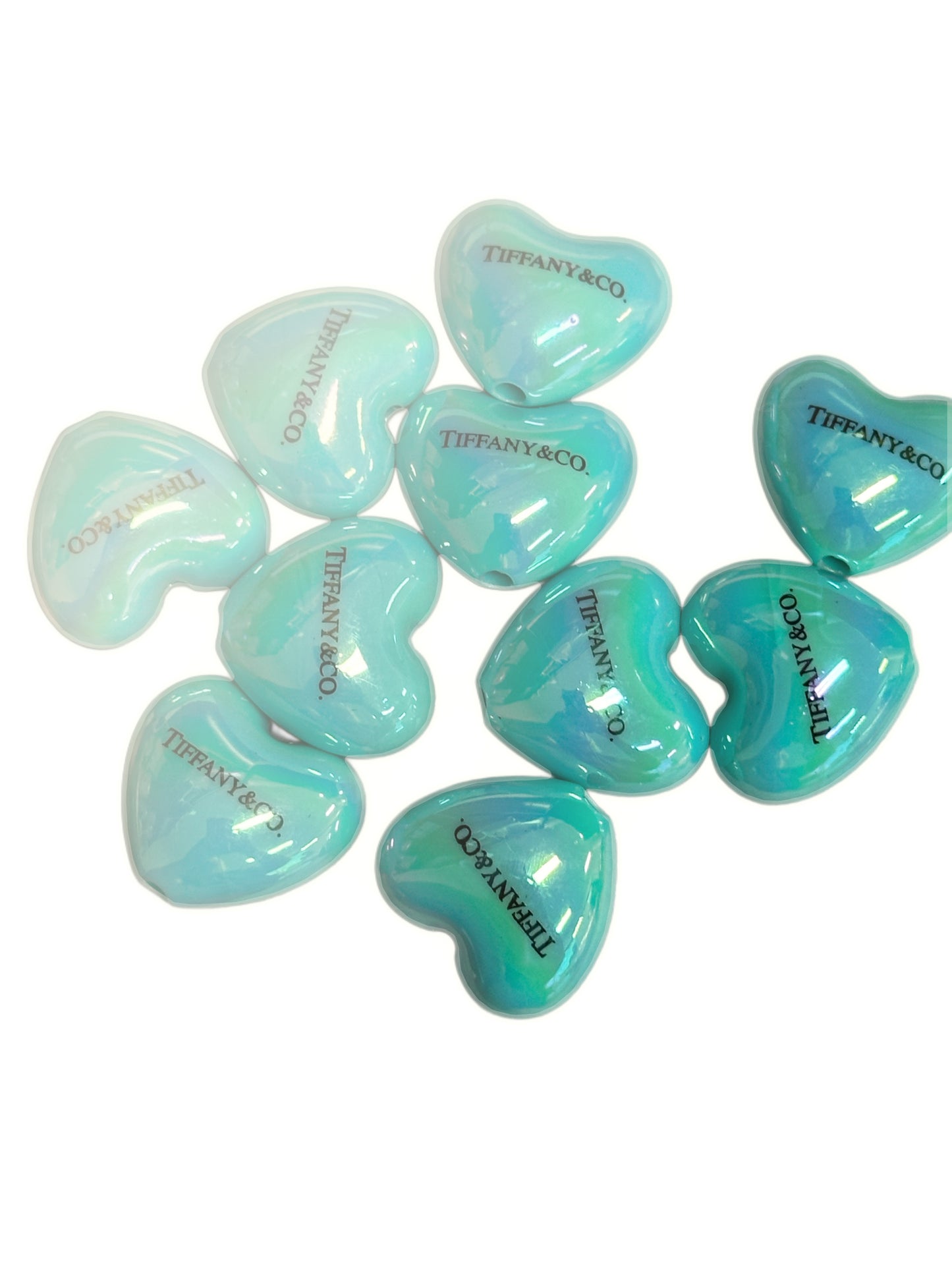 Five (5) acrylic heart shaped design beads included/ jewelry Bead/ beadable pen beads/ keychain bead/ DIY/