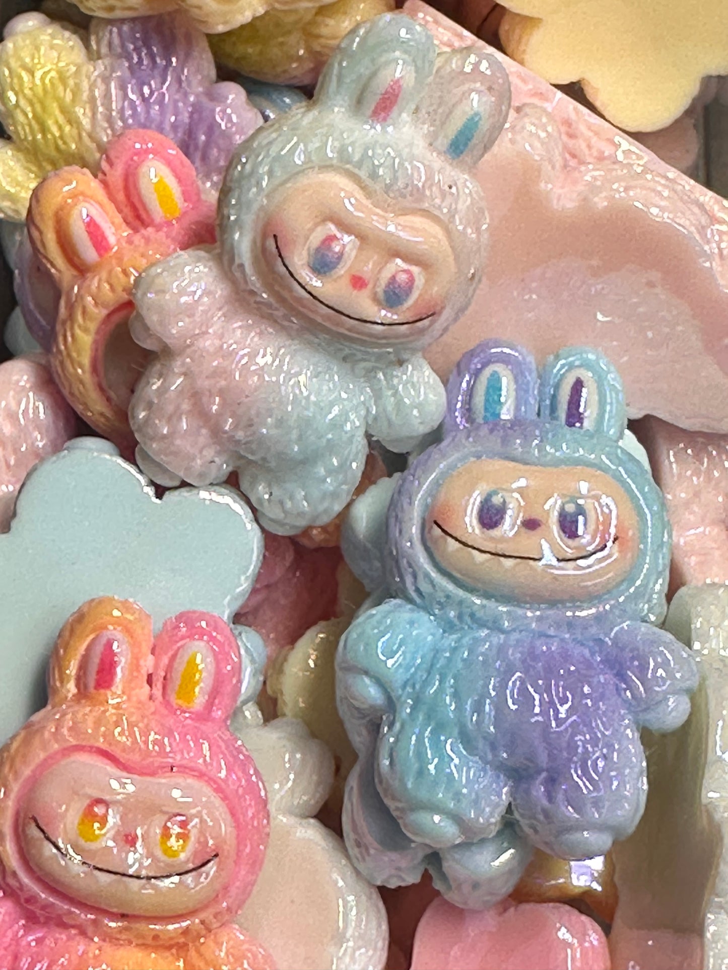Labubu monster acrylic beads/ Five (5) beads included assorted colors/pen beading beads / keychain beads/ DIY/