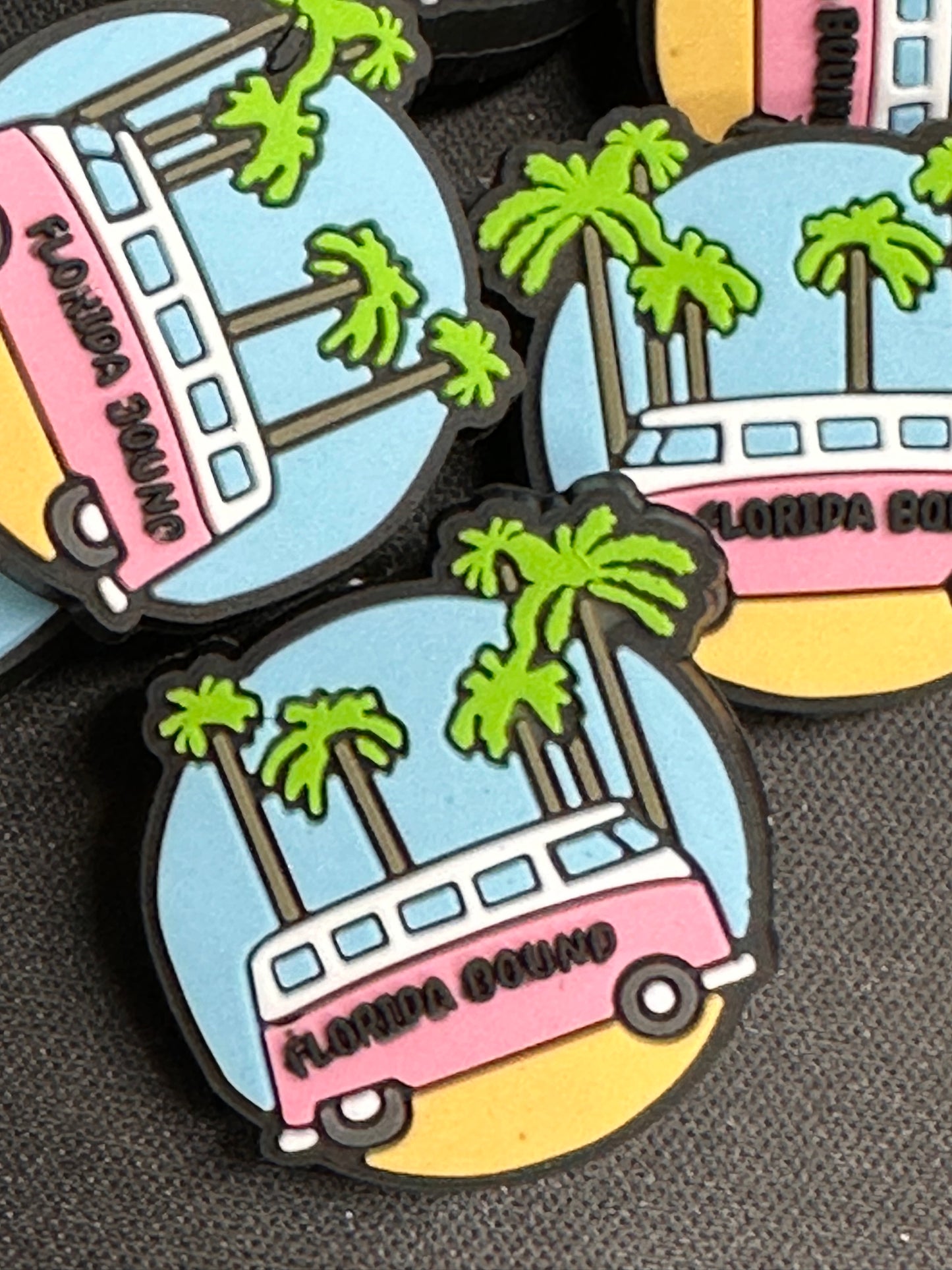 Florida Focal Bead/ beadable pen/ Silicone bead/ keychain bead/ palm tree/beach/van