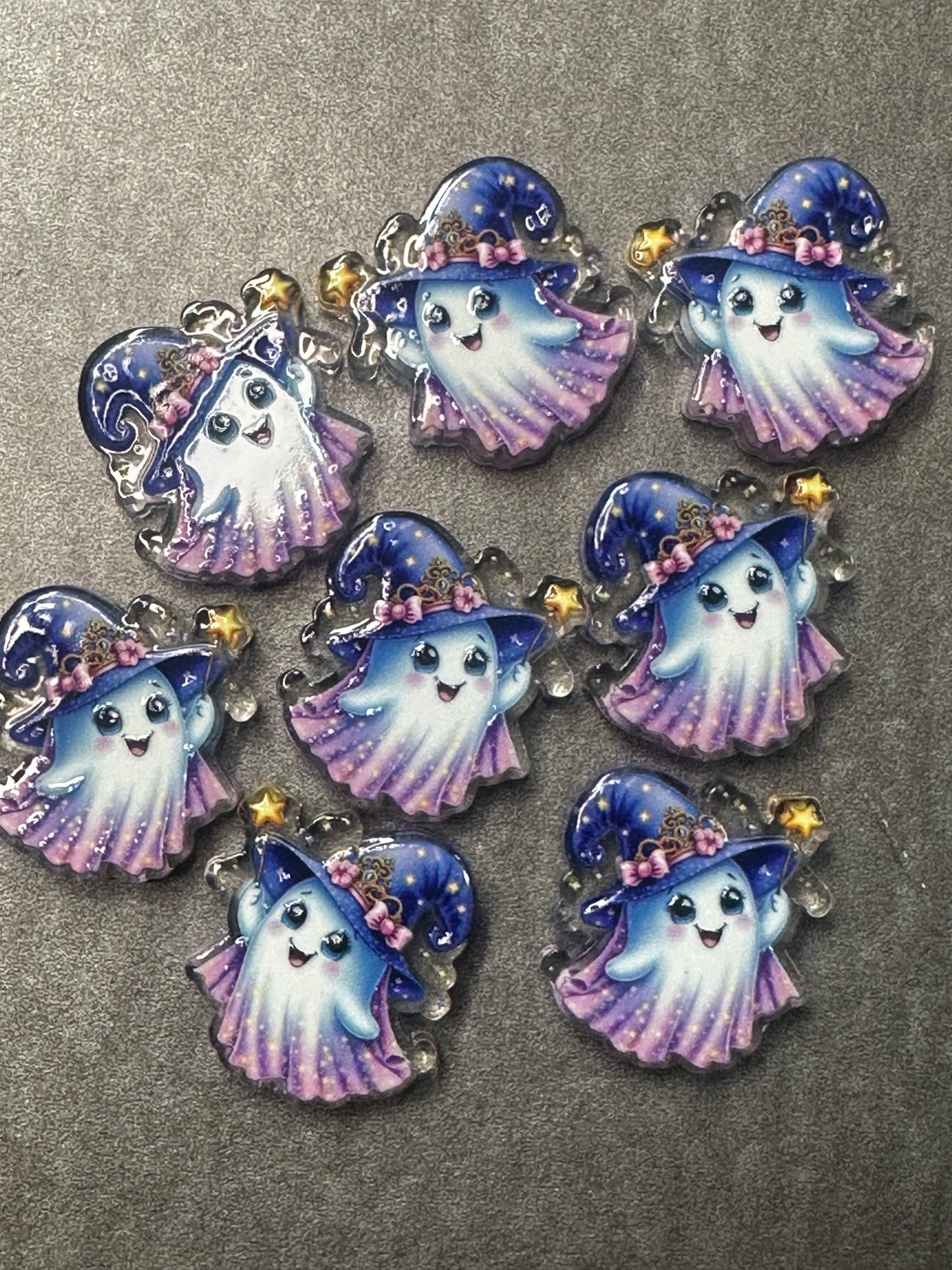 Halloween cute ghost acrylic focal bead- set of 2/ focal bead/ pen beading / keychain bead/