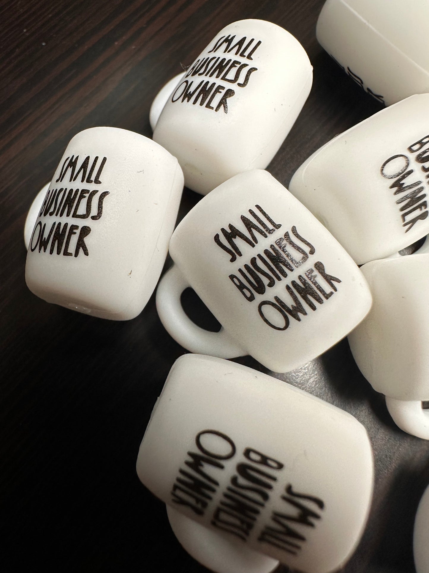 3D Small business owner/ Coffee mug Focal Bead/ beadable pen/ girl mom / Silicone bead/ coffee cup/ keychain bead/ boss/ coffee lover